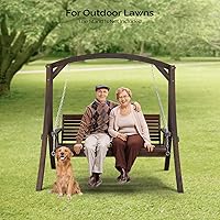 Vista 8 de VINGLI Columpio resistente de 880 libras para patio, porche, pintura de poliuretano, silla colgante con cadenas de seguridad ajustables, columpio