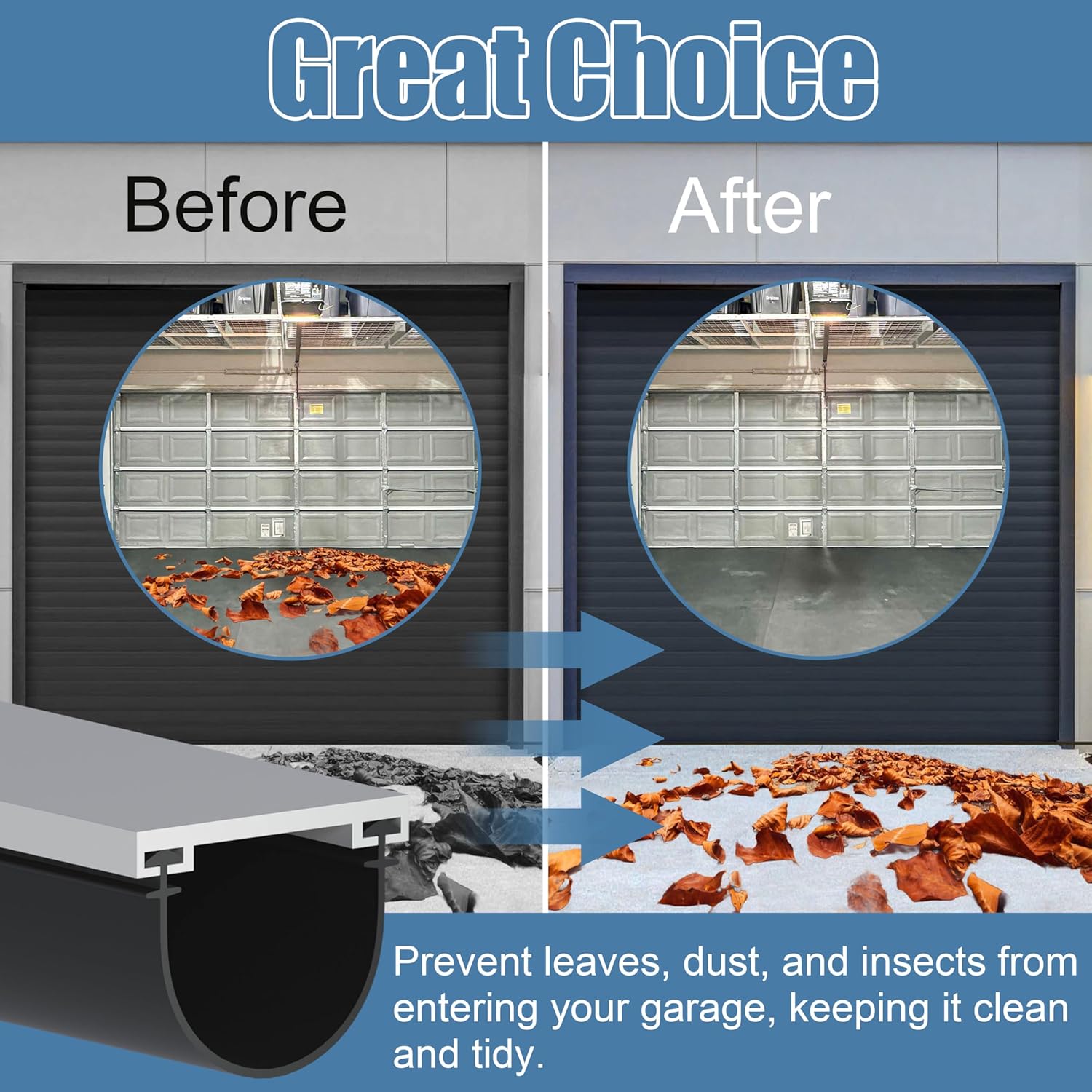 Garage Door Seals Bottom Rubber Fits Midland Double T Door Seal, Garage Door Weatherseal Seal, Weatherproofing Garage Door Seals 3 1/2''Width X 18 Feet Lenth