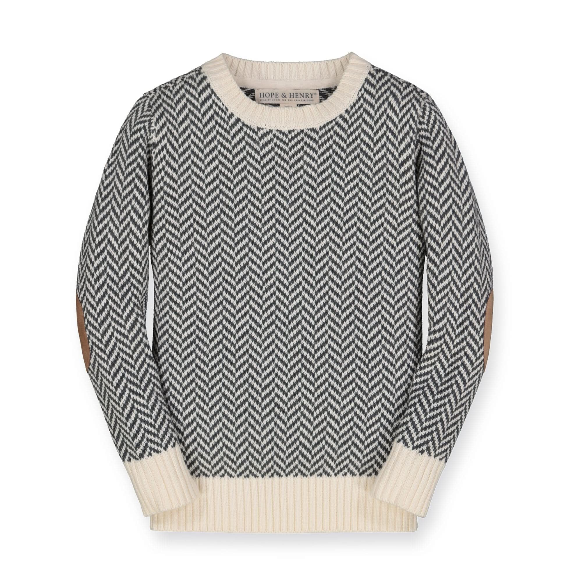 Hope &amp; Henry Boys' Long Sleeve Crew Neck Pullover Sweater