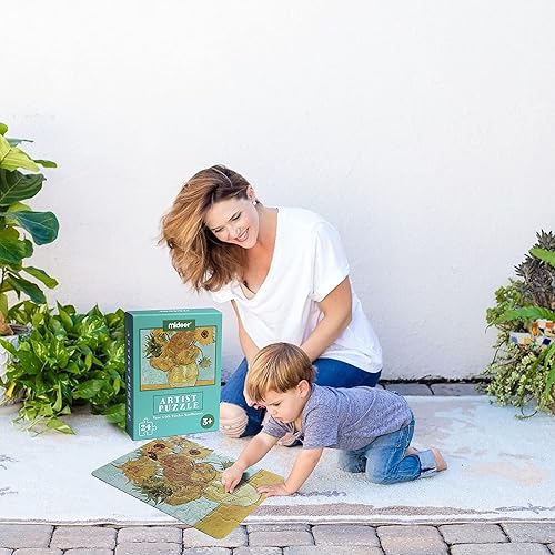 Miniatura 3 de Rompecabezas de 24 piezas de doce girasoles, rompecabezas de artistas para niños de 3 a 5 años, 4 a 8 años, juego de entretenimiento de