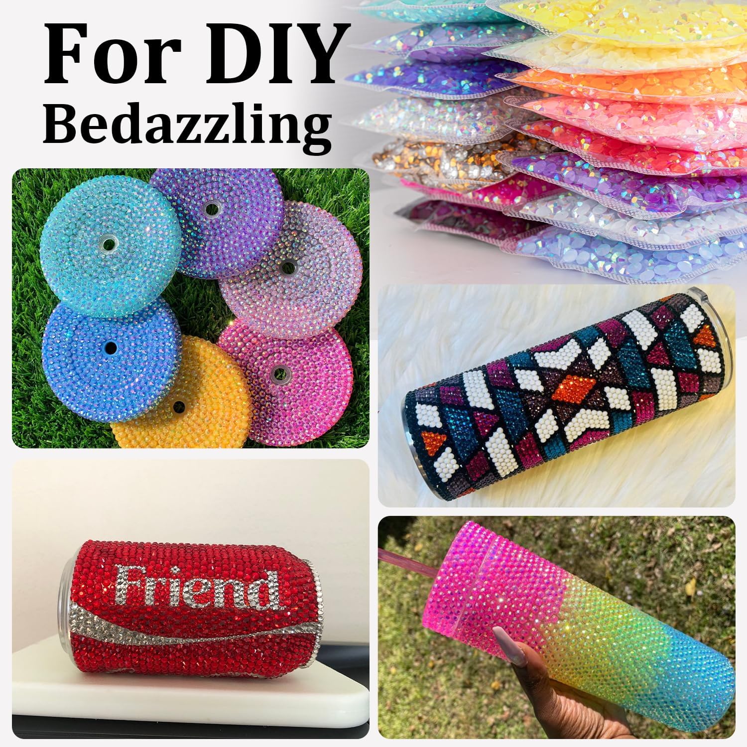 5000pcs 5mm Resin Rhinestones Bulk, Black Flatback Round Jelly Rhinestones Bedazzling Non Hotfix Crystal Gems Large Quantity Wholesale for DIY Crafts Clothes Bottles Tumblers Face Makeup Manicure - Image 6