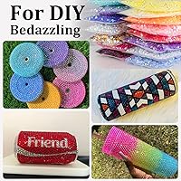 Vista 6 de 5000 diamantes de imitación de resina de 0.197 pulgadas a granel, diamantes de imitación redondos negros de gelatina con parte trasera plana, gemas