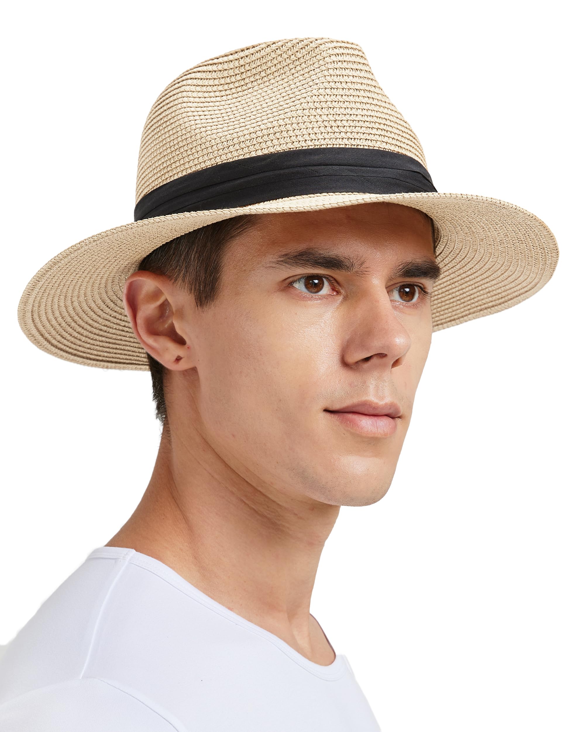 Zylioo S/M/L/XL/XXL Straw Hat Sun Hat Large / Small Head UV Protection Straw Summer Hat Beach Hat for Holiday Men Women