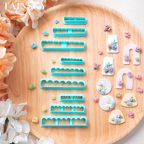 Miniatura 3 de Cortador de arcilla polimérica floral rodante 3D, 9 piezas DIY creador de flores para joyería de arcilla polimérica