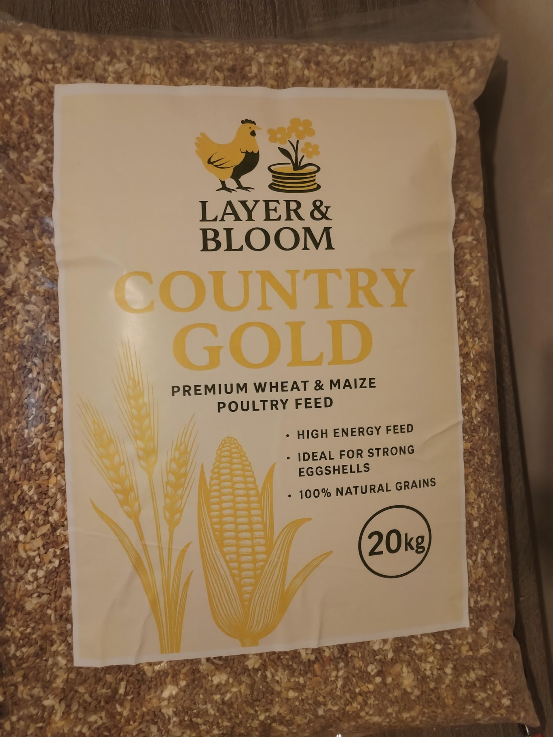 20kg Country Gold Premium Poultry Feed, Wheat & Maize Mix