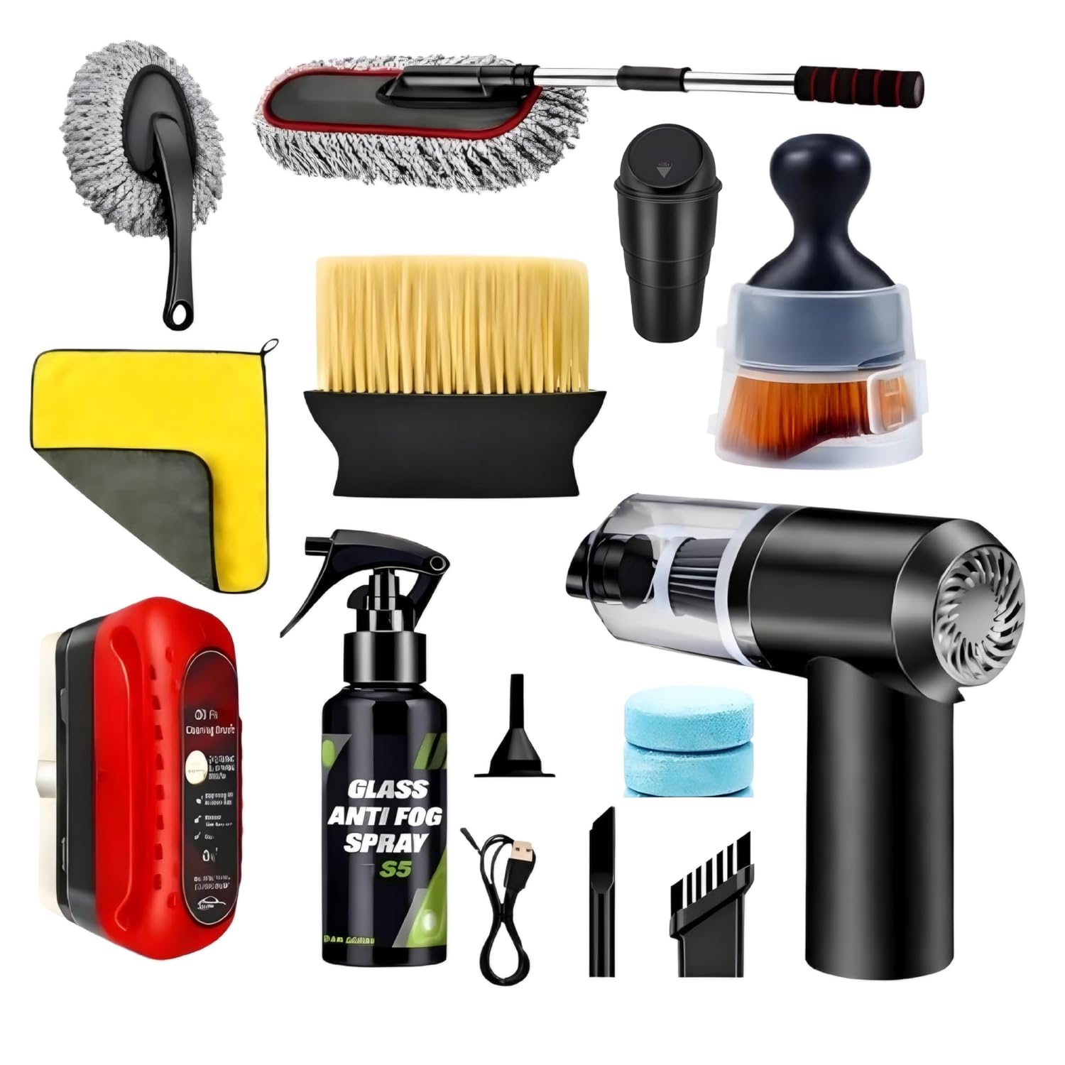 Venozo10 PCS Car Cleaning Kit Combo Car Vacuum Cleaner | Complete Car Interior Cleaning Kit | Car Duster, Detailing Brush,...