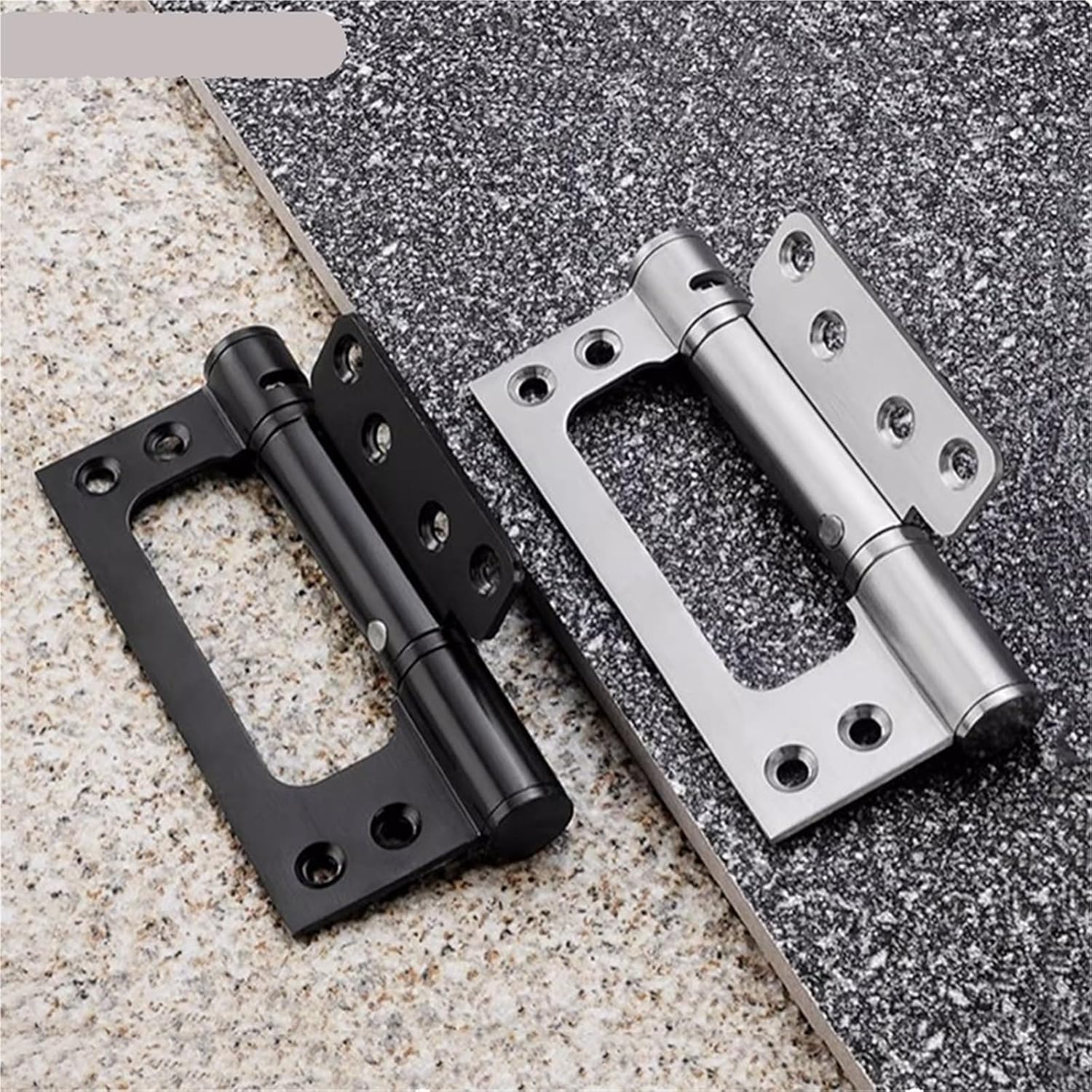 1Pc Stainless Steel Hidden Door Hinge Hydraulic Buffer Damping Cabinet Hinges Spring Automatic Door Closers Furniture Hardware(Silver-5 inches)