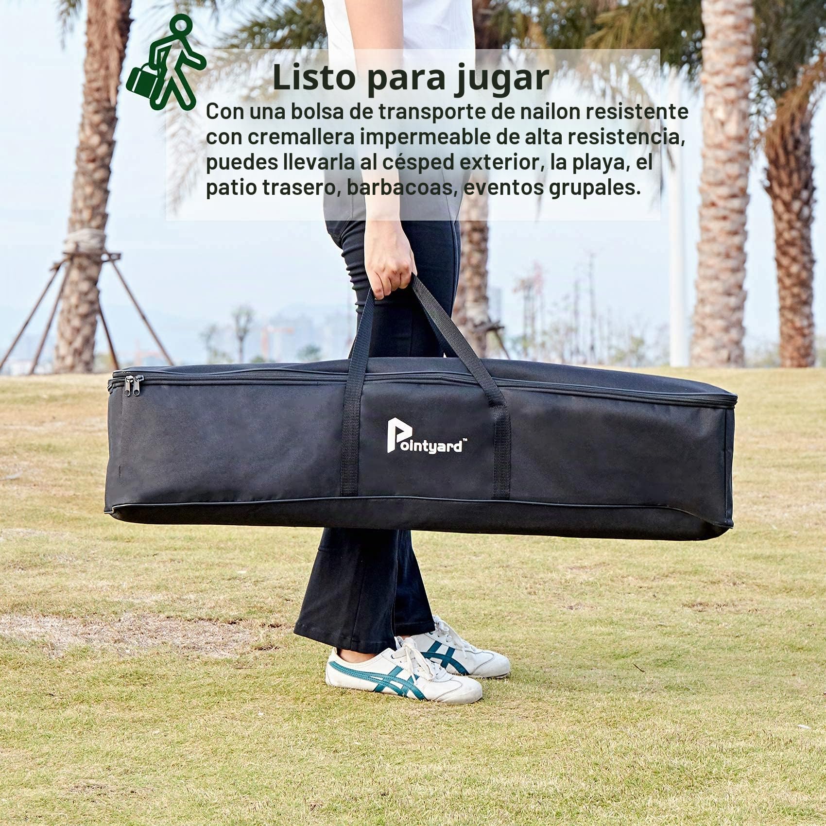 Juego de croquet para seis jugadores de 35 pulgadas, juego de croquet de lujo [estilo retro Annatto] con mazos de madera/bola de colores/mechas/estacas para adultos/adolescentes/familia,