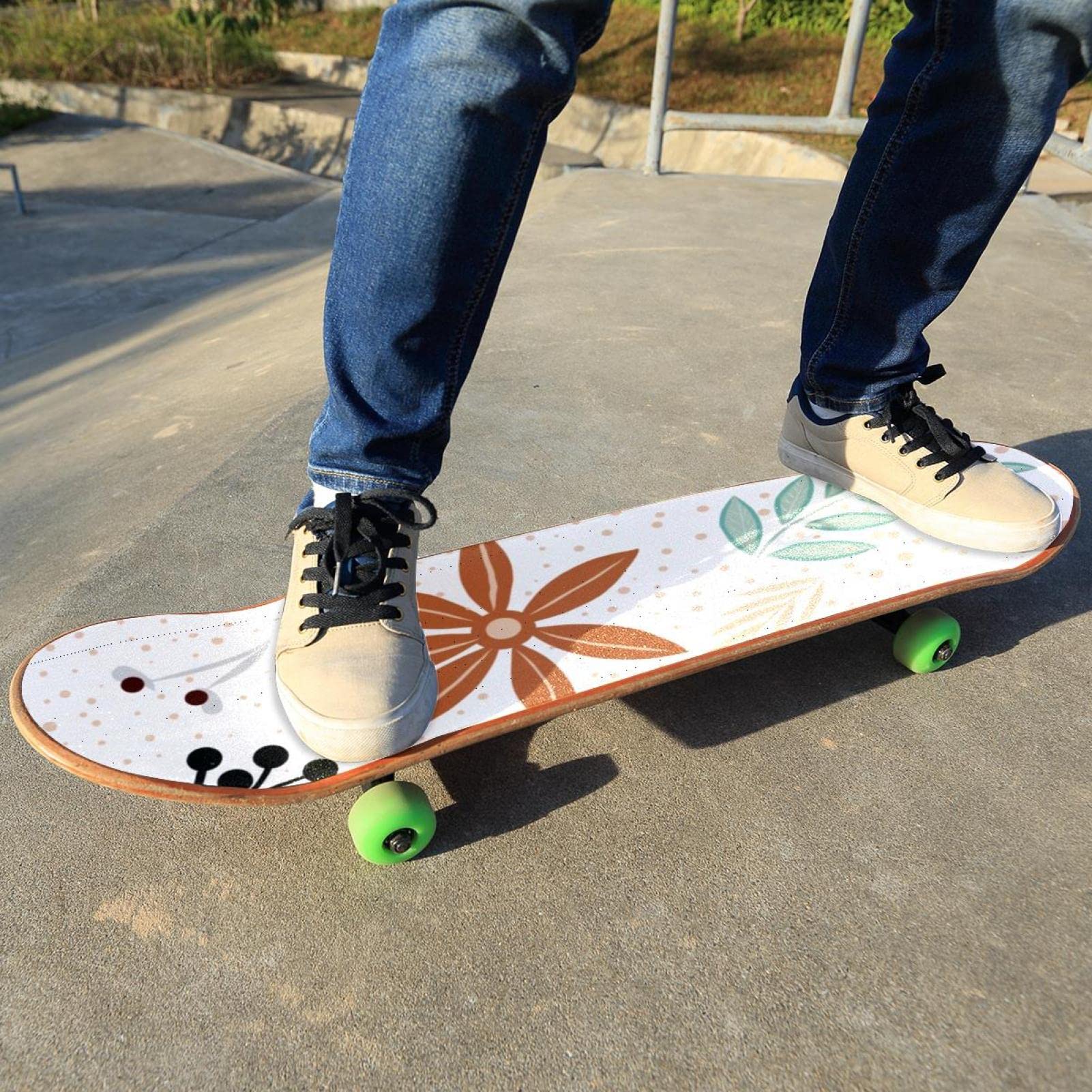 Simple Flower Lot de 2 feuilles de papier abrasif pour planche de skateboard et longboard