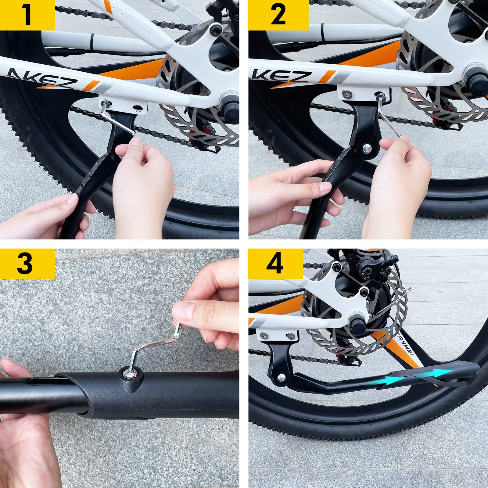 Support De Pied De Moto Réglable, Béquille Latérale De Moto En Alliage D’Aluminium Pour Moto, 22