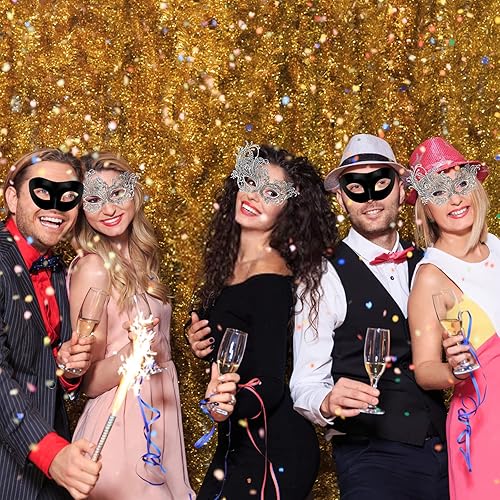 Miniatura 6 de Máscara de mascarada para parejas, carnaval veneciano, Mardi Gras, máscaras de encaje para mujeres y parejas, decoración de fiesta de Halloween