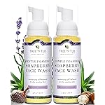 Tree to Tub Sensitive Skin Face Wash for Dry Skin - Moisturizing Gentle Face Cleanser for Women & Men, Hydrating Foaming Facial Cleanser, Daily Face Soap w/Organic Aloe Vera, All Natural Lavender Oil