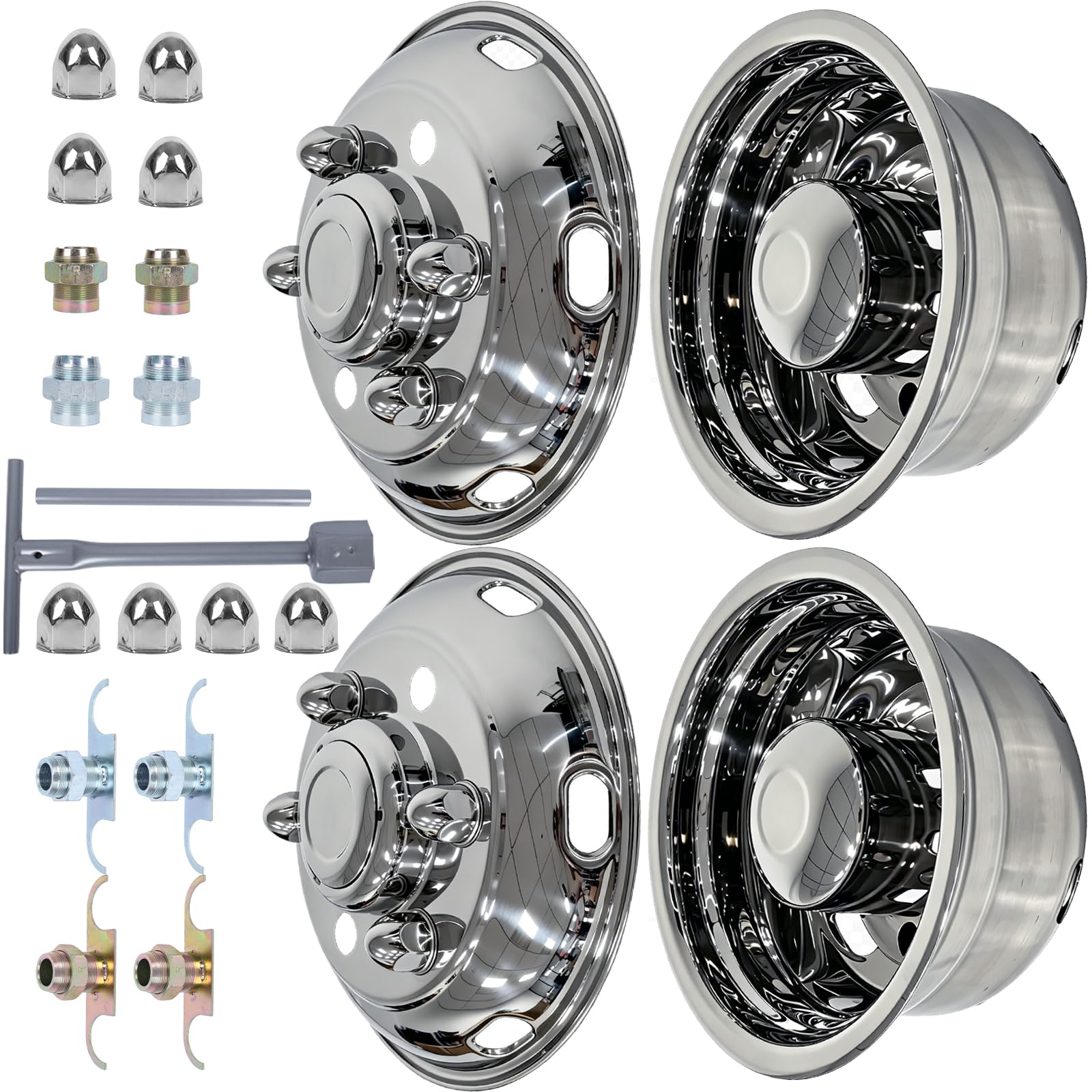 Photo 1 of Hightall 16" 6-Lug Stainless Steel Wheel Simulators (Set of 4)
