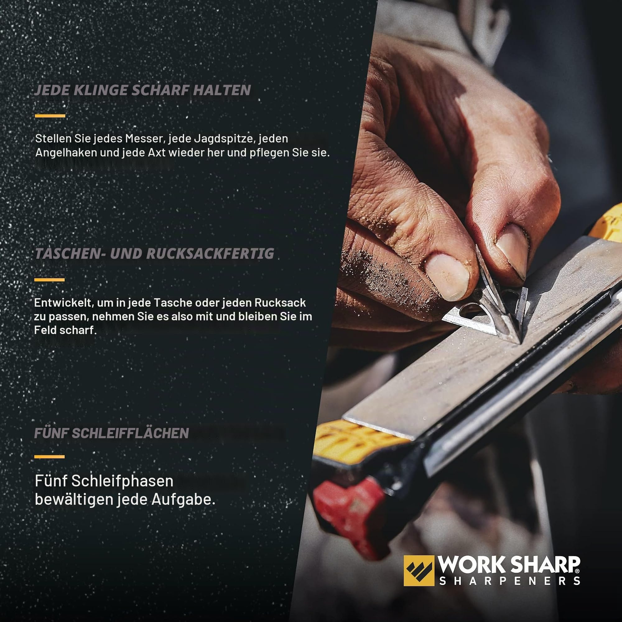 Work Sharp Guided Field Sharpener, Compact Travel Hunting Knife Sharpener Tool