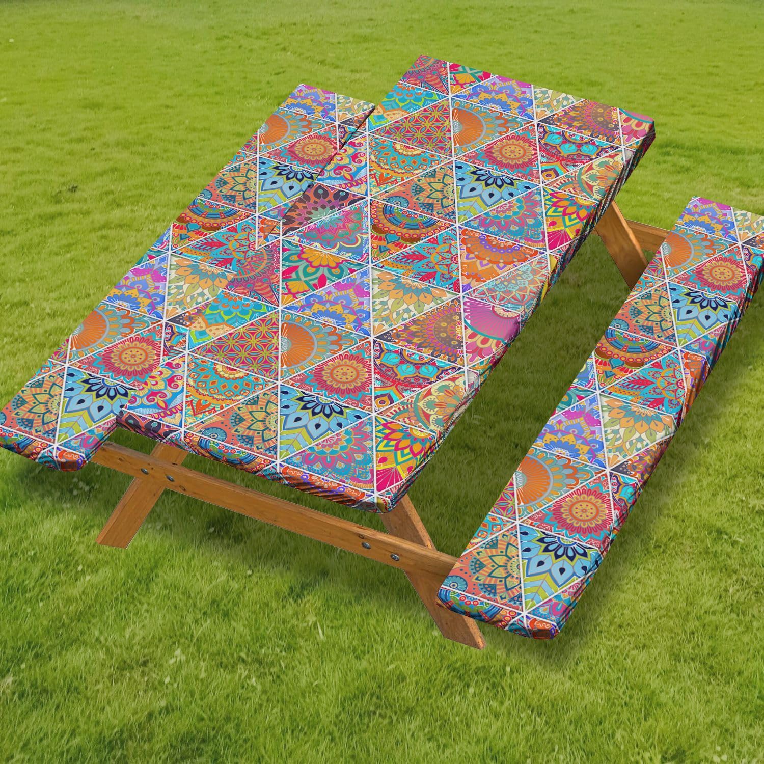 Nappe pique nique anti tache premium en tissu 160 GSM style Boho