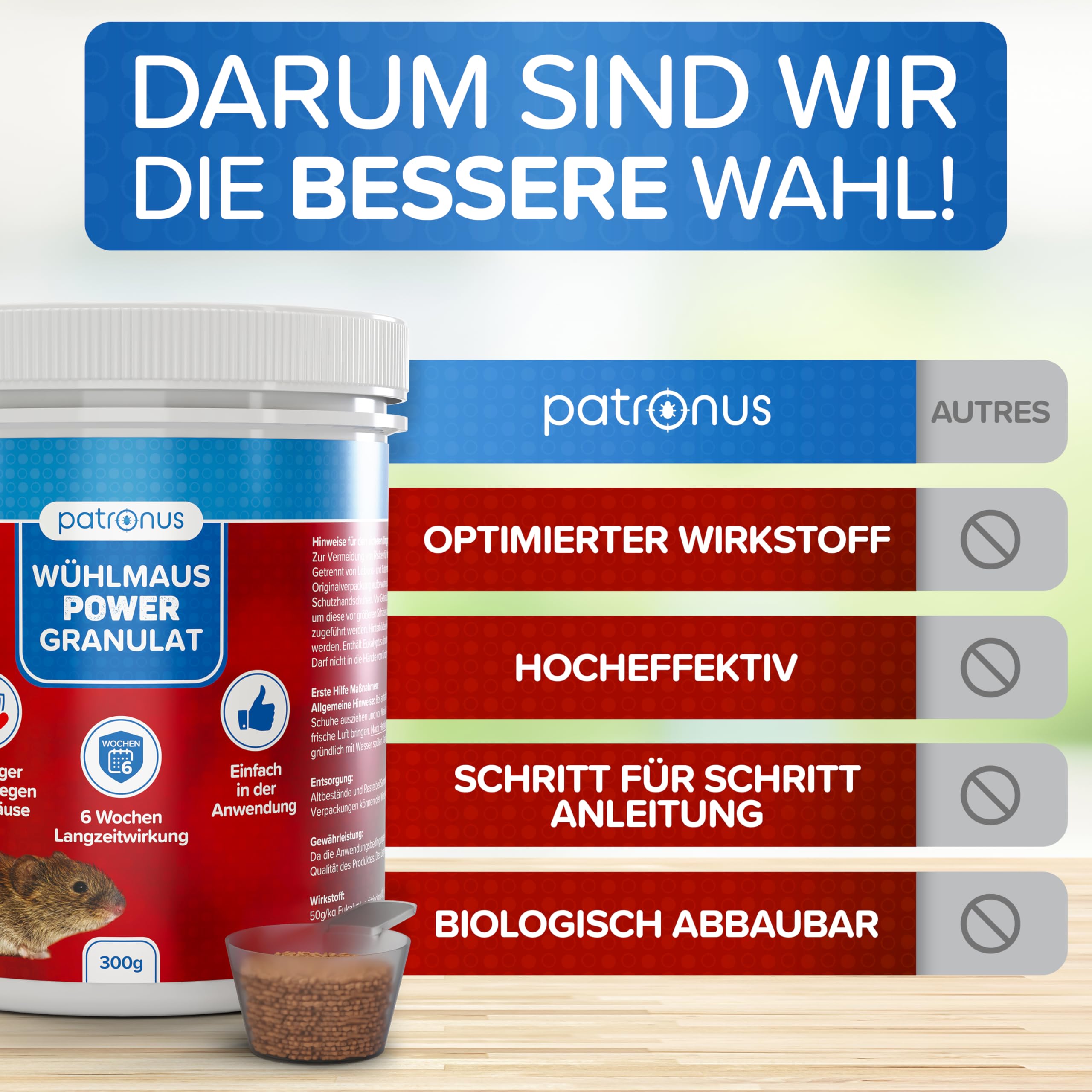 Gerobug Wühlmaus vertreiben Granulat 300 g - Wühlmaus Vertreiber Mittel um Effektiv & schnell Wühlmäuse loszuwerden - Wühlmausgift Alternative Gerobug Wühlmaus vertreiben Granulat 300 g - Wühlmaus Vertreiber Mittel um Effektiv & schnell Wühlmäuse loszuwerden - Wühlmausgift Alternative