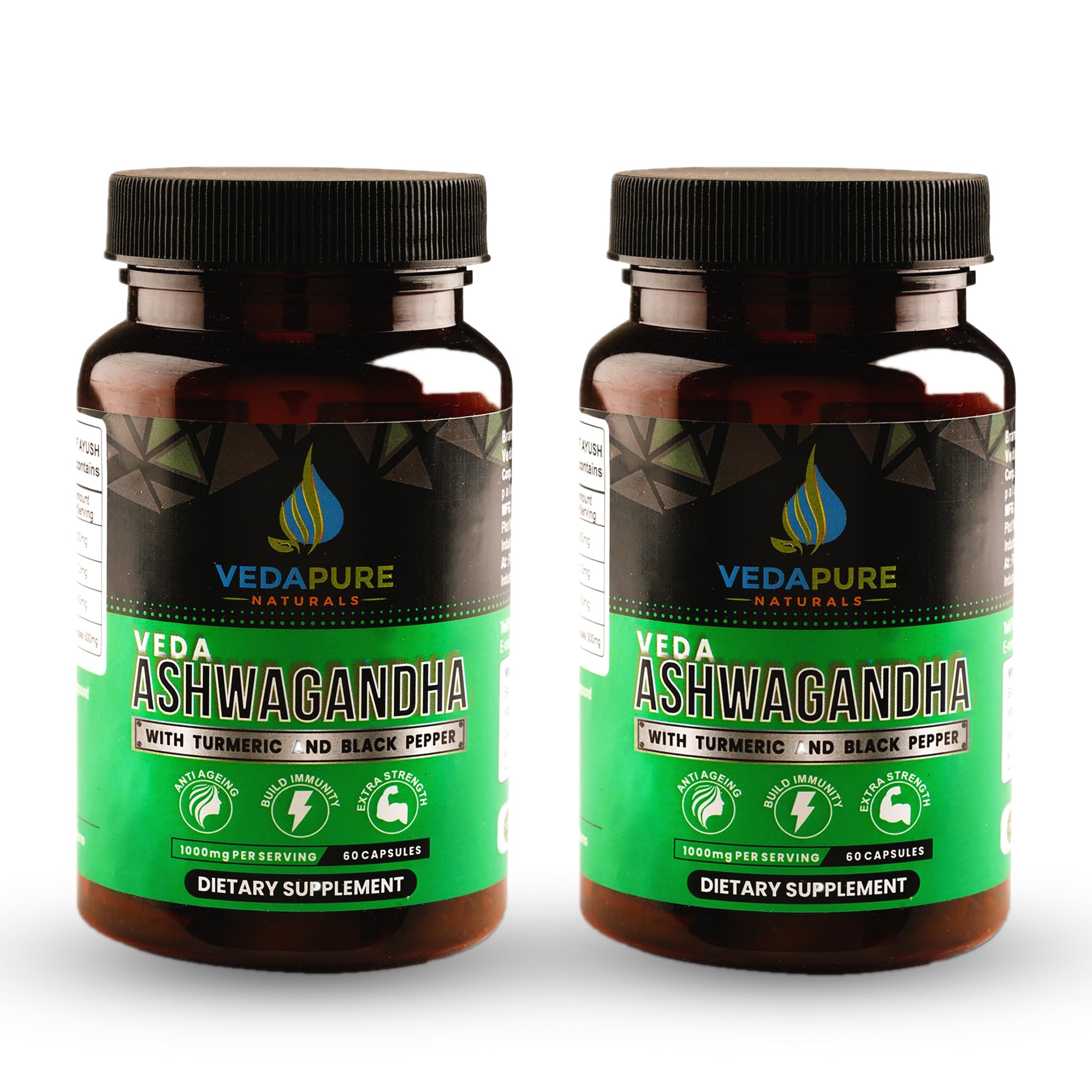 Vedapure Naturals Ashwagandha,Turmeric and Black pepper (500 mg) | Extra Strength Natural Formulation | Supports Strength, Stamina & Energy | Stress Relief & Anxiety Relief | 120 capsules (B0D9FJ1GY4) Amazon Price History, Amazon Price Tracker