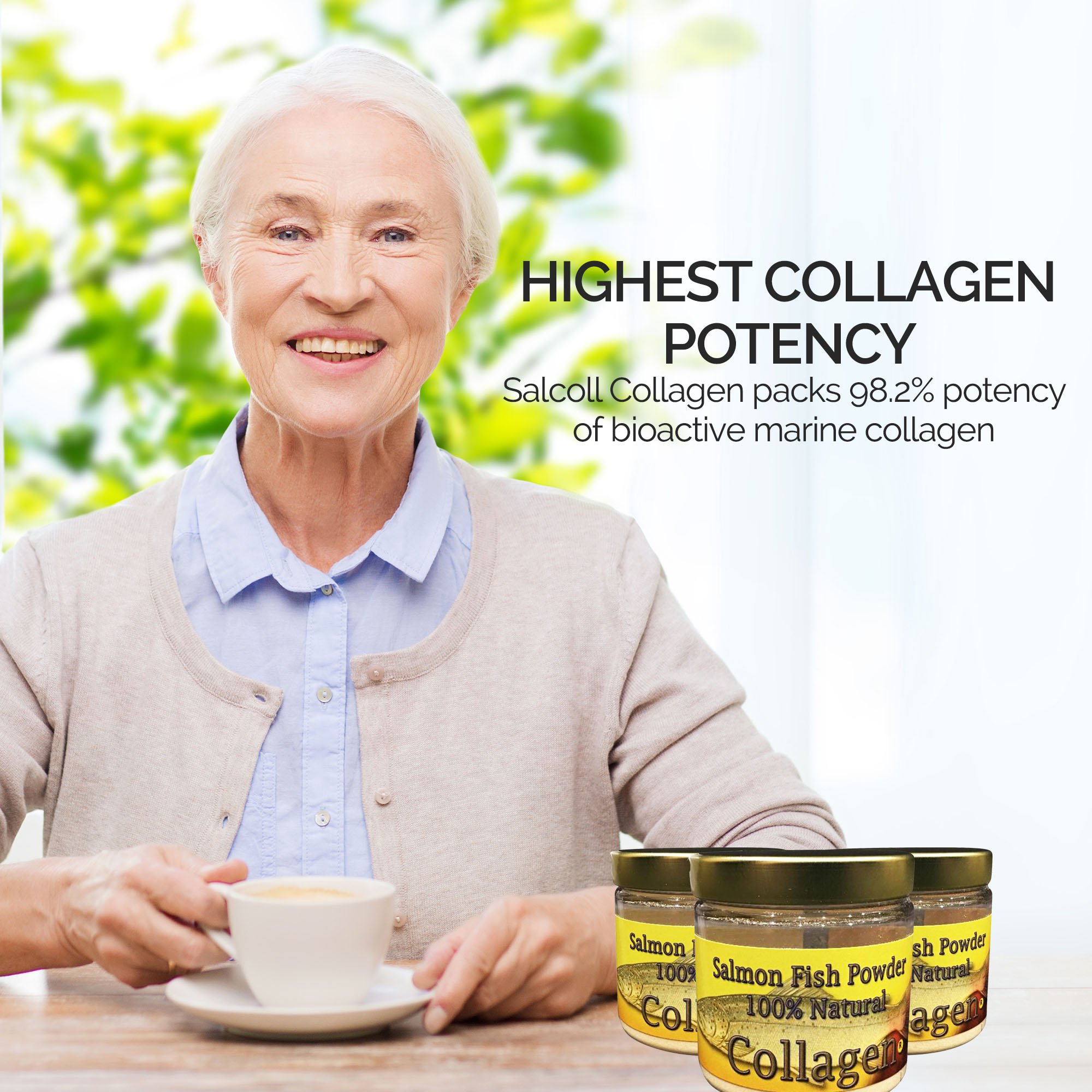 Salcoll Collagen 100 Natural Bioactive Marine Collagen Powder