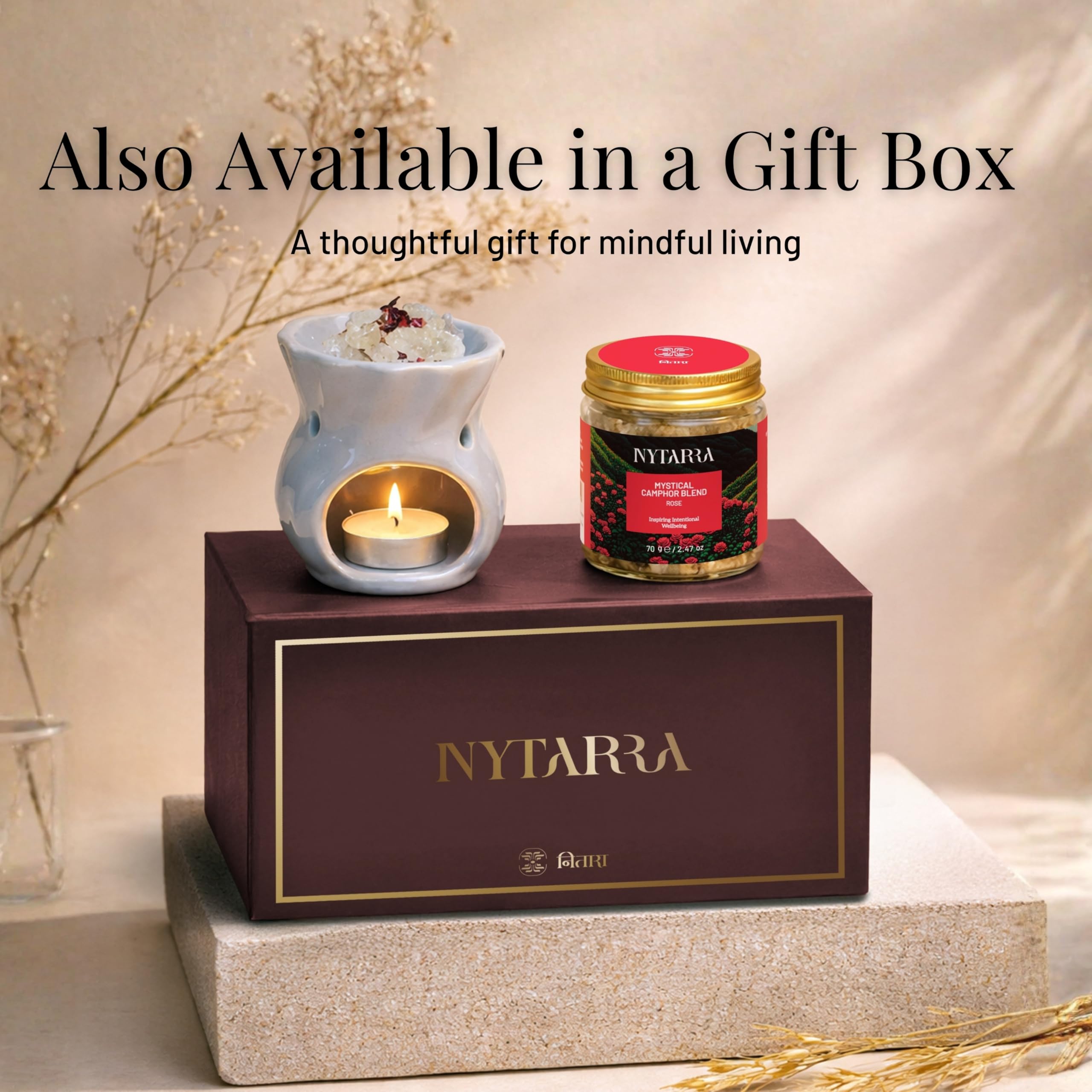 Nytarra Rose Camphor Blend - Diffuser & Puja Rituals -10 Nytarra Rose Camphor Blend - Diffuser & Puja Rituals -10