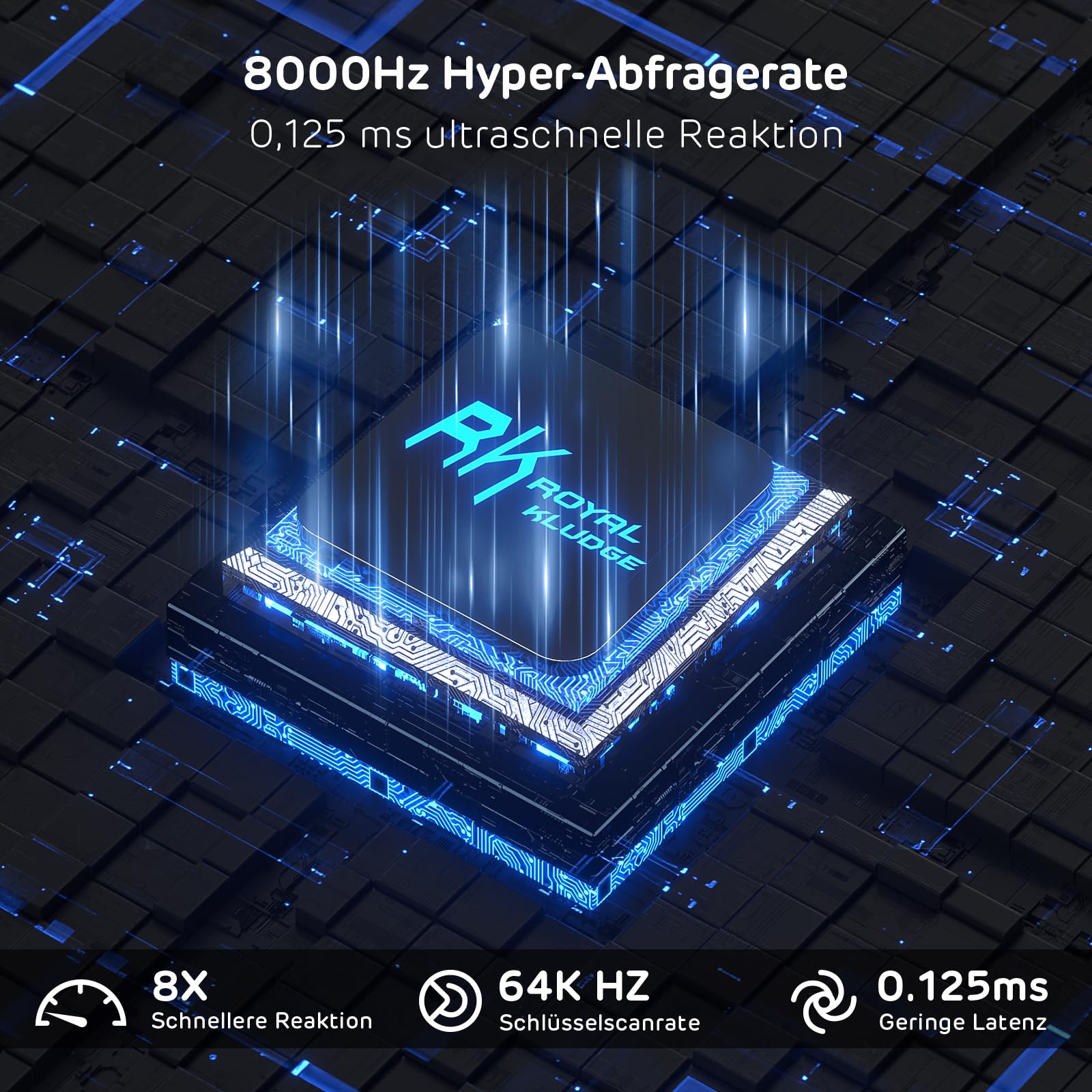 RK ROYAL KLUDGE C68 DE Hall Effekt Mechanische Gaming Tastatur, 65% HE-Magnetschalter, RGB-Kabel Hot-Swap-fähig, einstellbare Schnellfeuerfunktion, 8K-Abfragerate, Pro Web Driver Mac&Win,QWERTZ