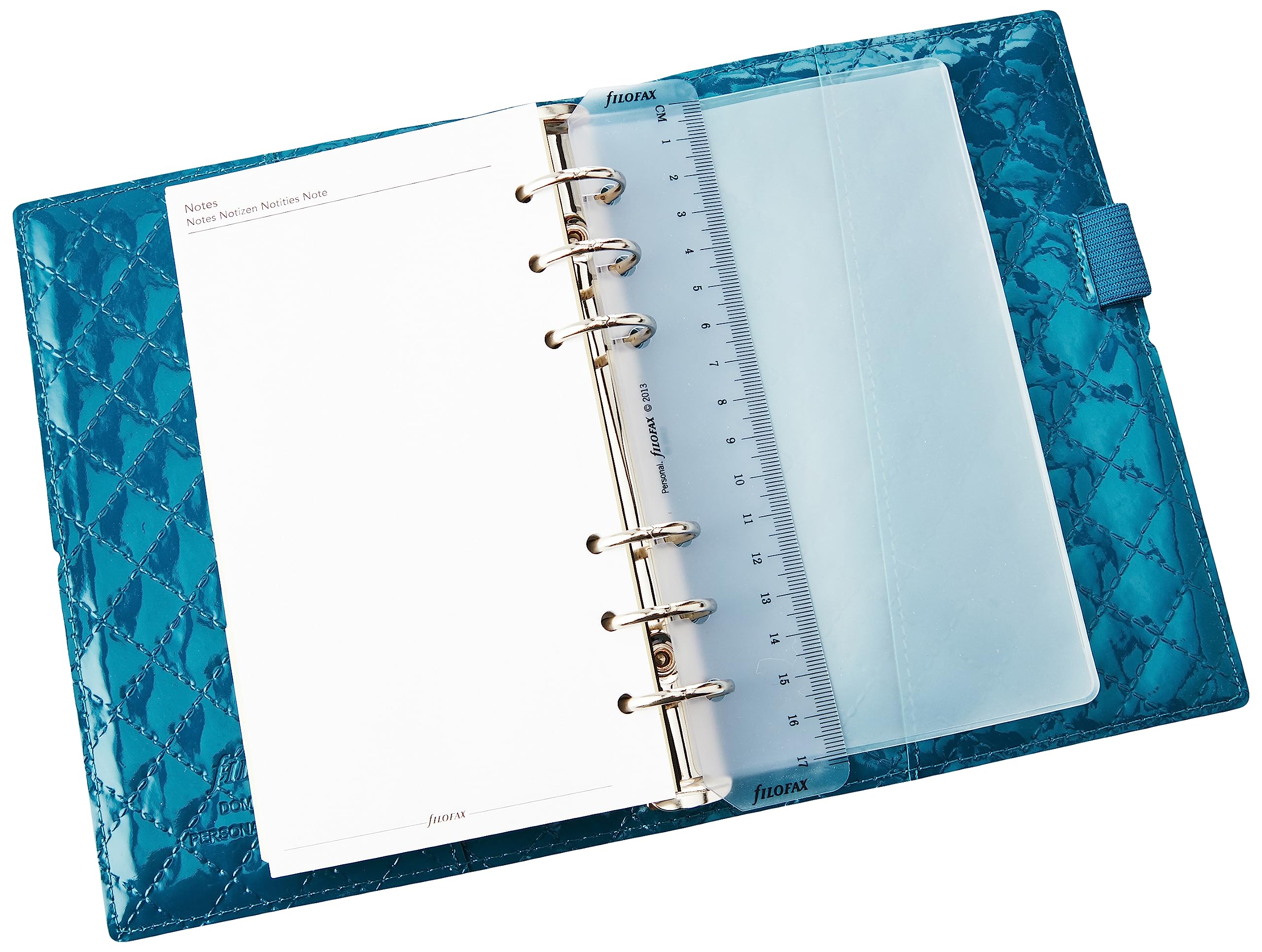 Agenda Filofax Personal Domino Luxe - Organizer Trapuntato, Colore Foglia Di Tè, Anelli 23 Mm, Include Diario 2026