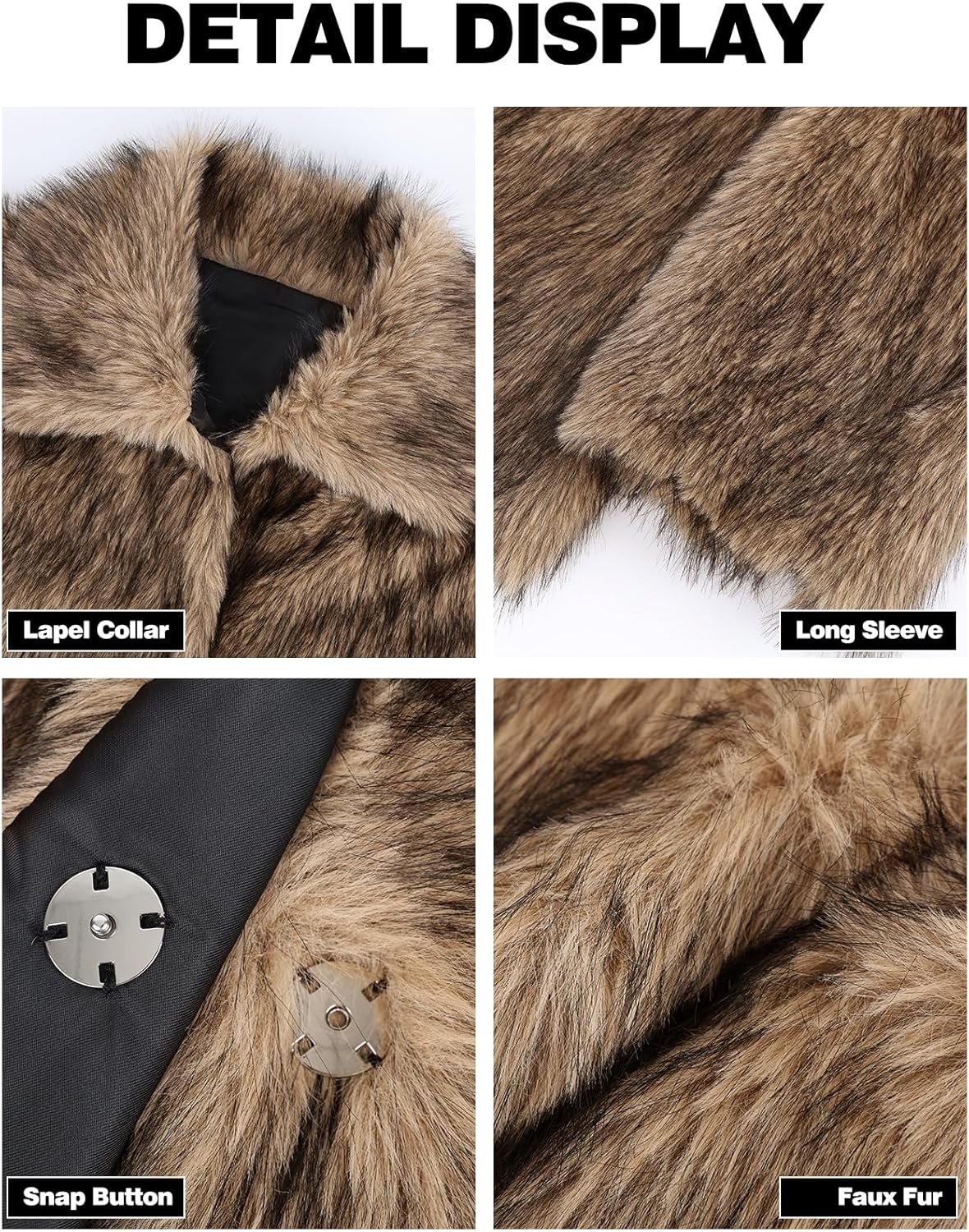 Arssm Mens Luxury Faux Fur Jacket Fluffy Furry Coats Lapel Collar Long Sleeve Outerwear Winter Warm Cardigans - Image 7