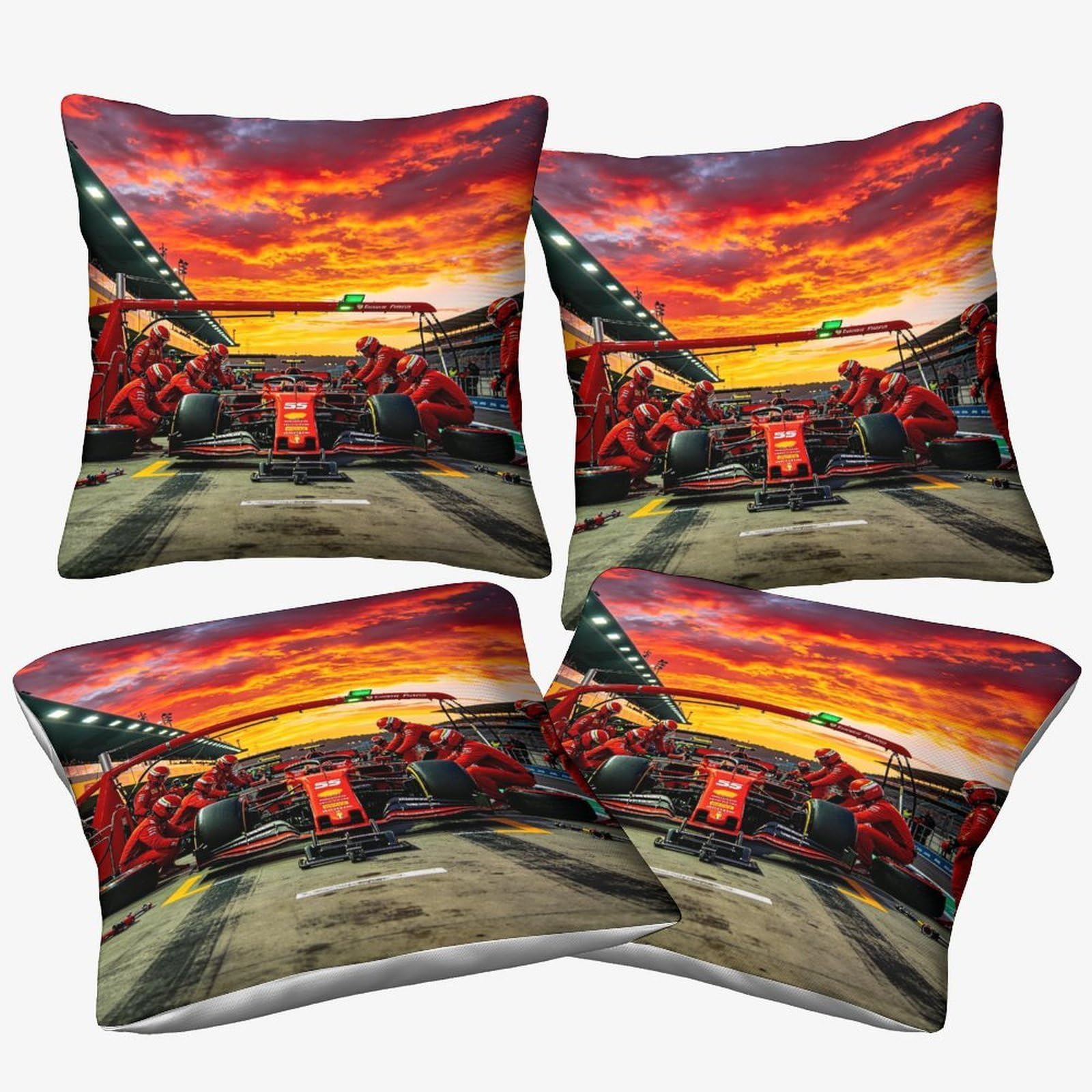 Dafufbw Formulaa Racing-2 Pit Stop Cushion Cover 40X40cm, 4Pcs Formulaa Racing Throw Pillow Cover For Couch Sofa Home Decor, Microfiber