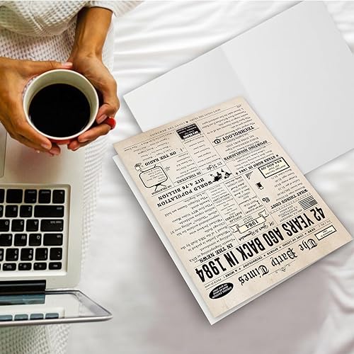 Vista 4 de Tarjeta de feliz cumpleaños 42 para mujeres y hombres, divertida tarjeta de regalo de cumpleaños de 42 años para marido, esposa, él, ella, ideas