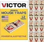 Victor Mouse Traps M150-12, Metal Pedal, Sustainably Sourced FSC Wood, Wooden Mouse Traps, 12 Medal Pedal Traps