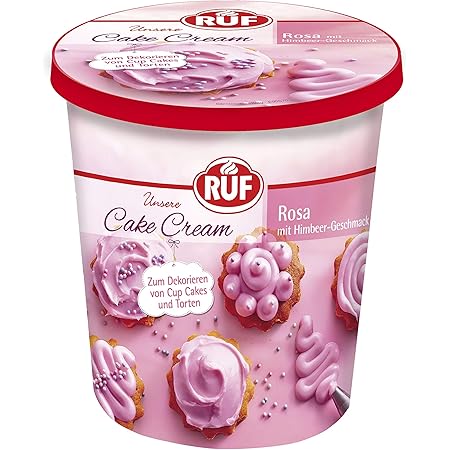 Ruf Cake Cream Rosa Himbeer Geschmack Fur 12 Cup Cakes Oder 1 Torte 400 G Amazon De Lebensmittel Getranke