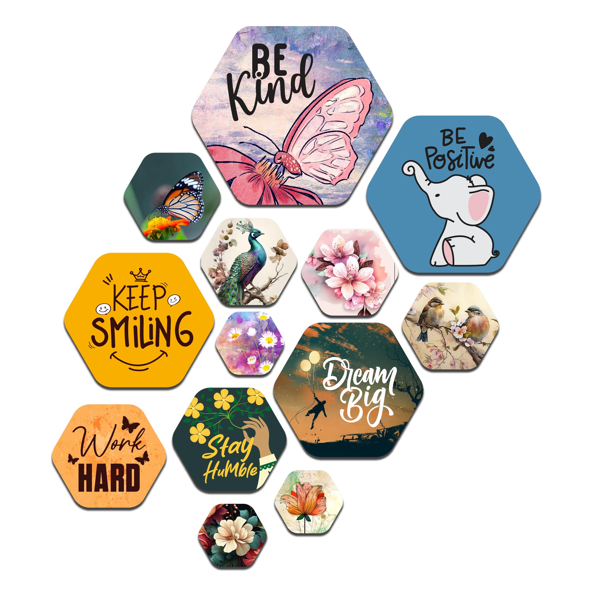 Decor Smart Motivational Wooden Wall Art | Living Room Decoration | Positive Quotes Accent | Home Decor Decorative Artwork | Inspiring Butterfly Wall Hanging | Floral Nature Sticker Panel (WPS_214)-image-22