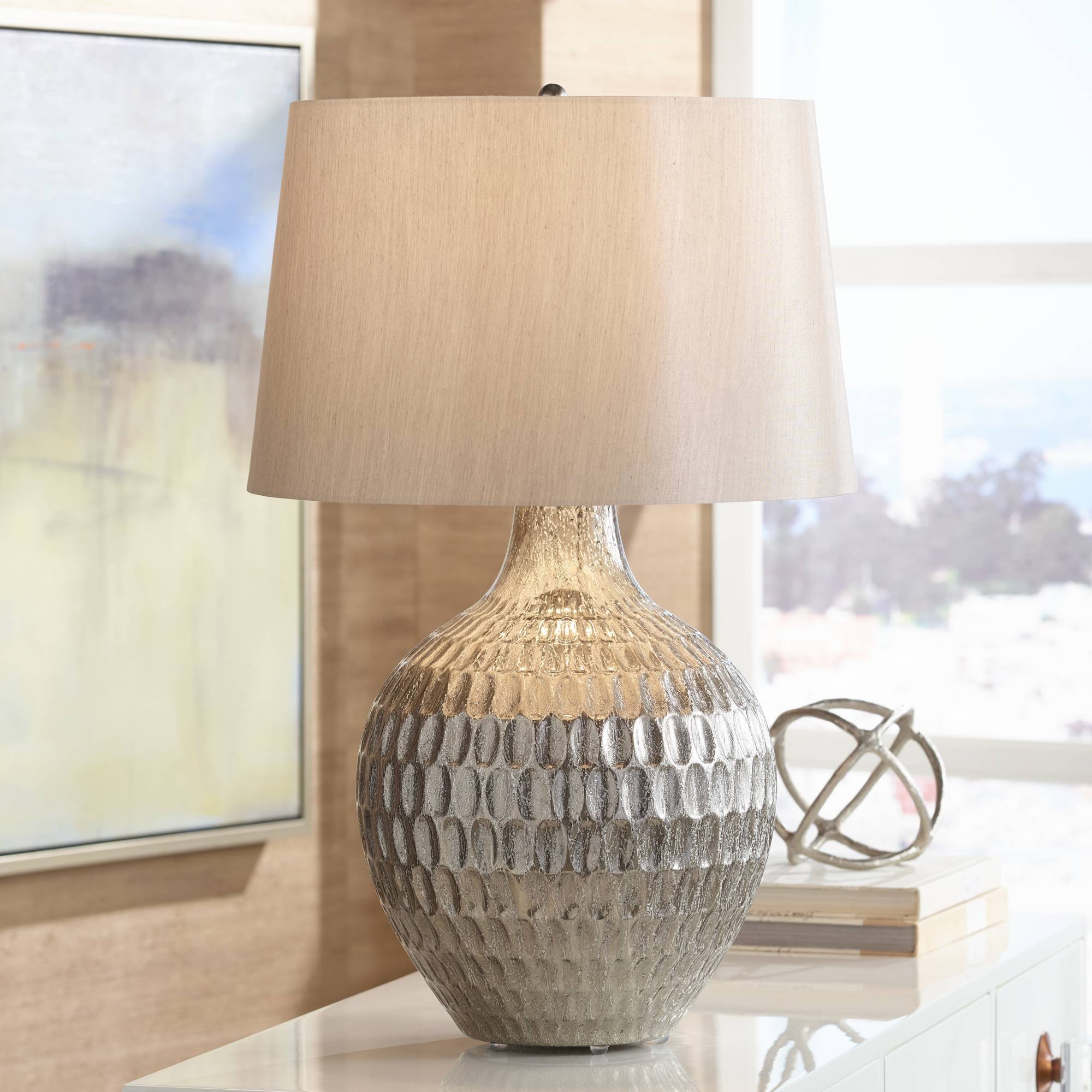 textured glass table lamp