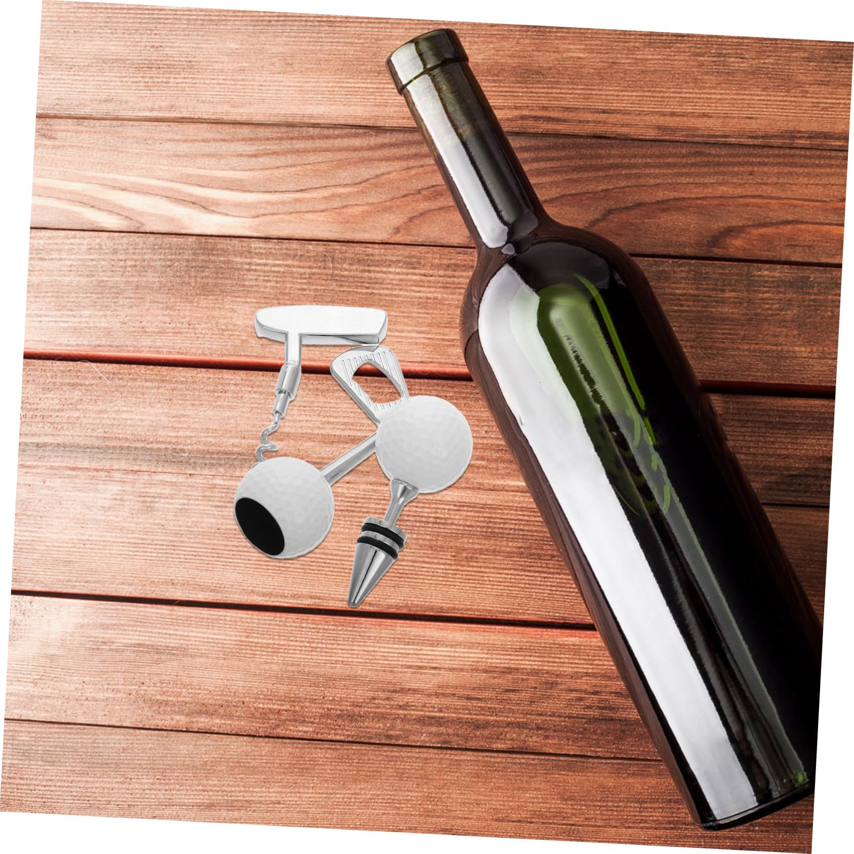 Apribottiglie da Golf Set 1 Pezzo in Acciaio Inox, Argento | Festival Birra Decor, Apri Bottiglie di Vino e Strumento per Aprire la Birra, Stile Moderno