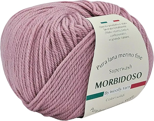 Gomitolo Lana Merino Irrestringibile per Copertine Neonato - Rosa Polvere 1007