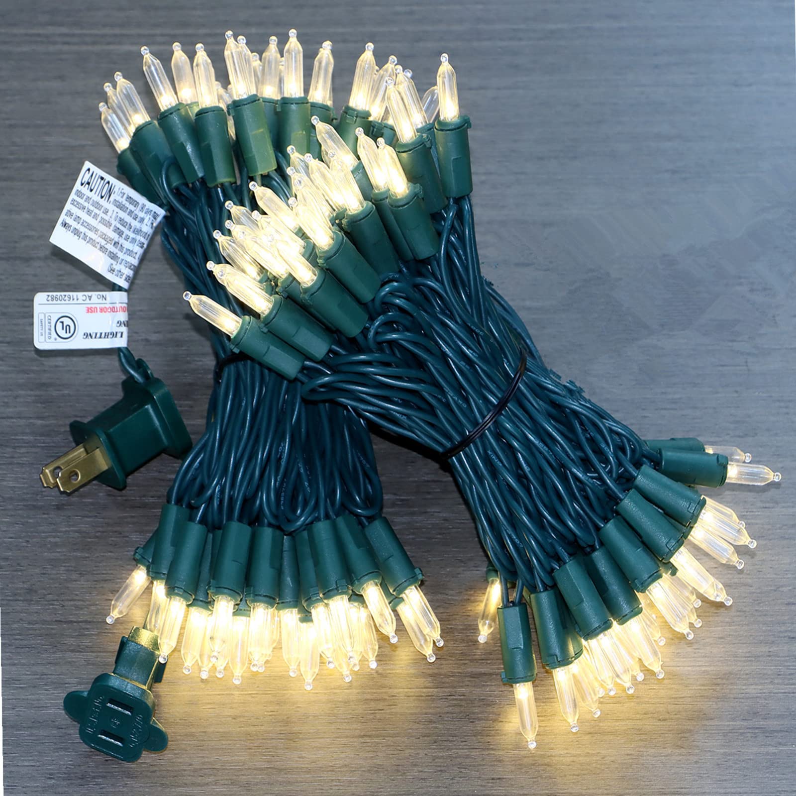 100 LED Warm White Christmas Lights, Commercial Grade Green Wire String Lights 35 Ft, for Indoor Outdoor House, Garden, Patio.