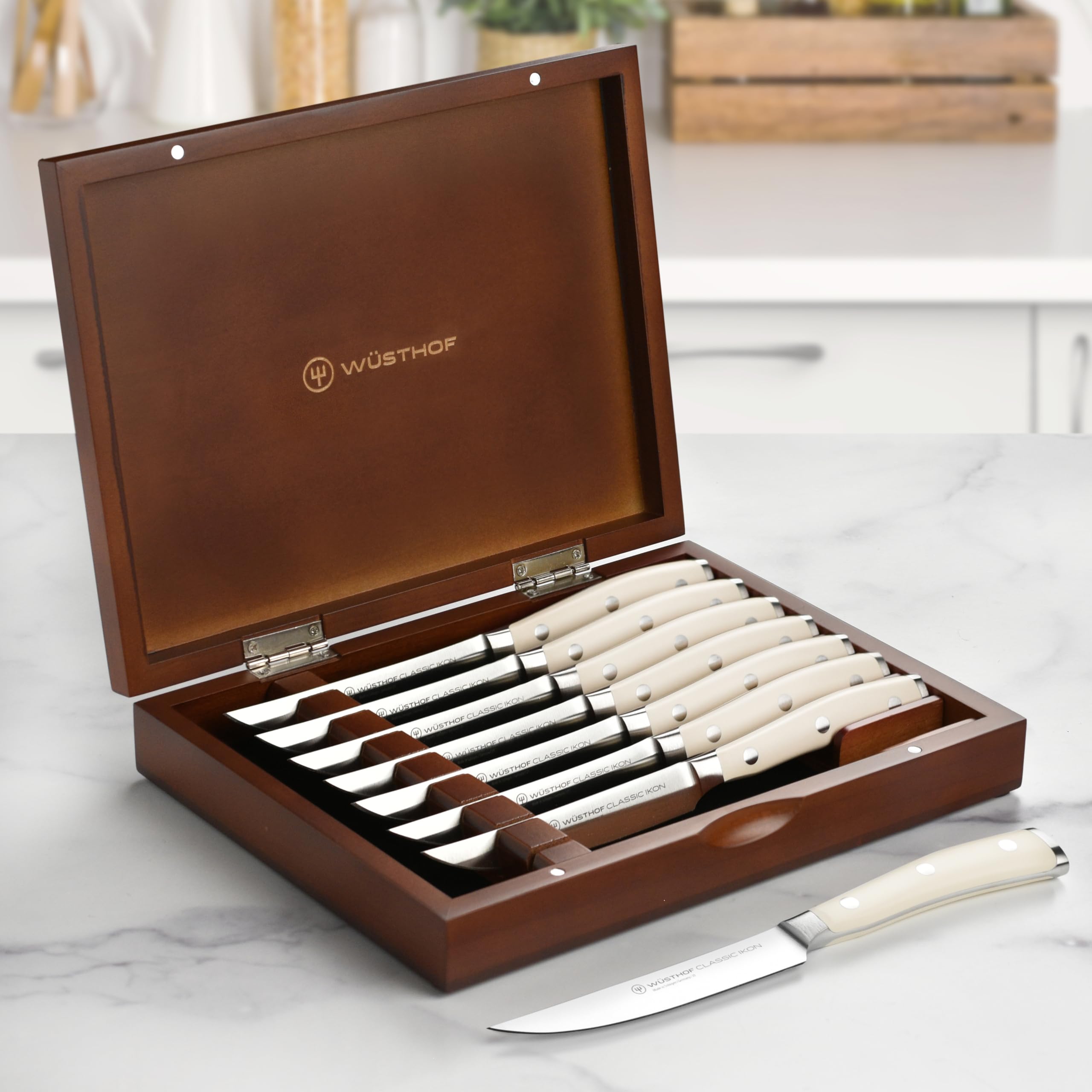 Amazon.com: Wusthof Classic Ikon Creme Steak Knife Set with Wood