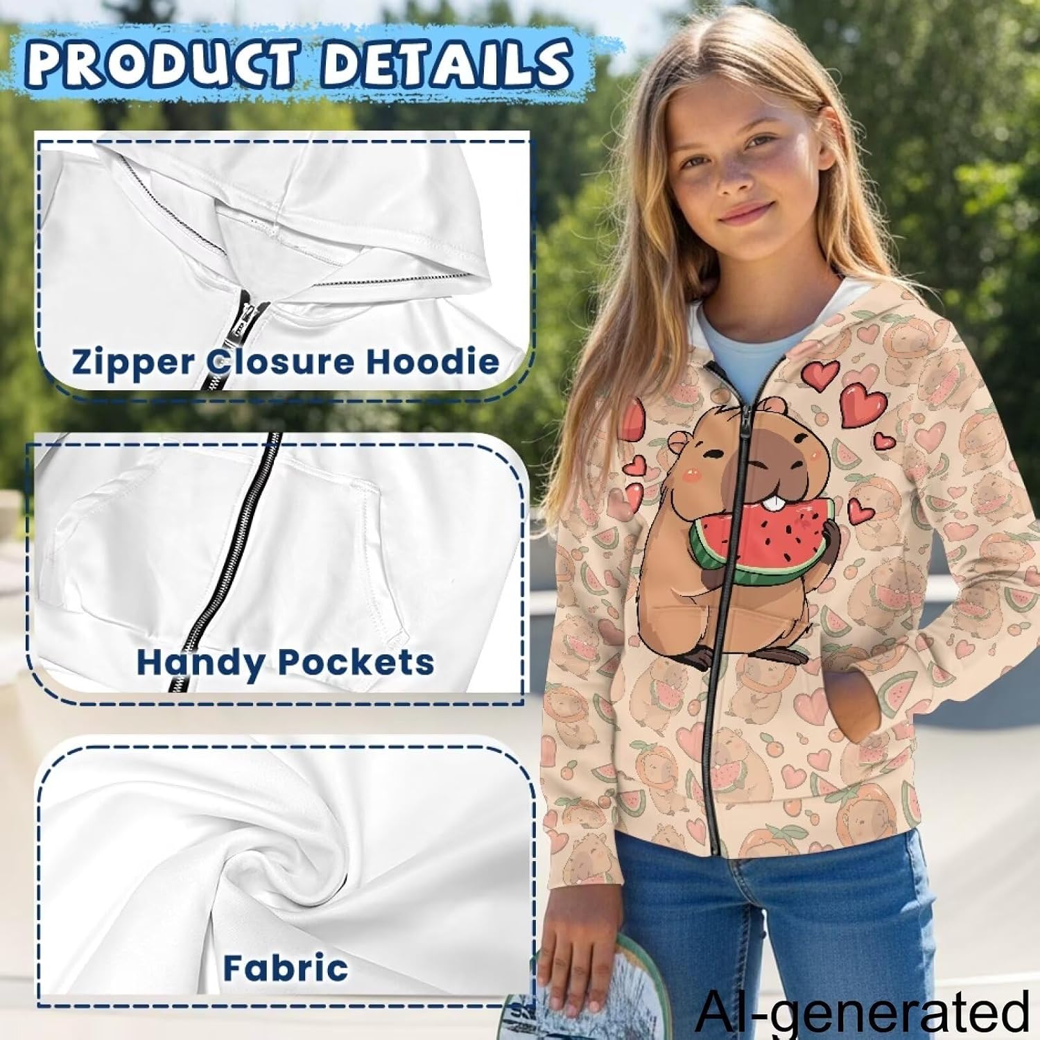 Cute Fashion Kids Girls Full Zip Hoodie Sweatshirt Jacket Long Sleeve Casual Coat Top 6-16 Years