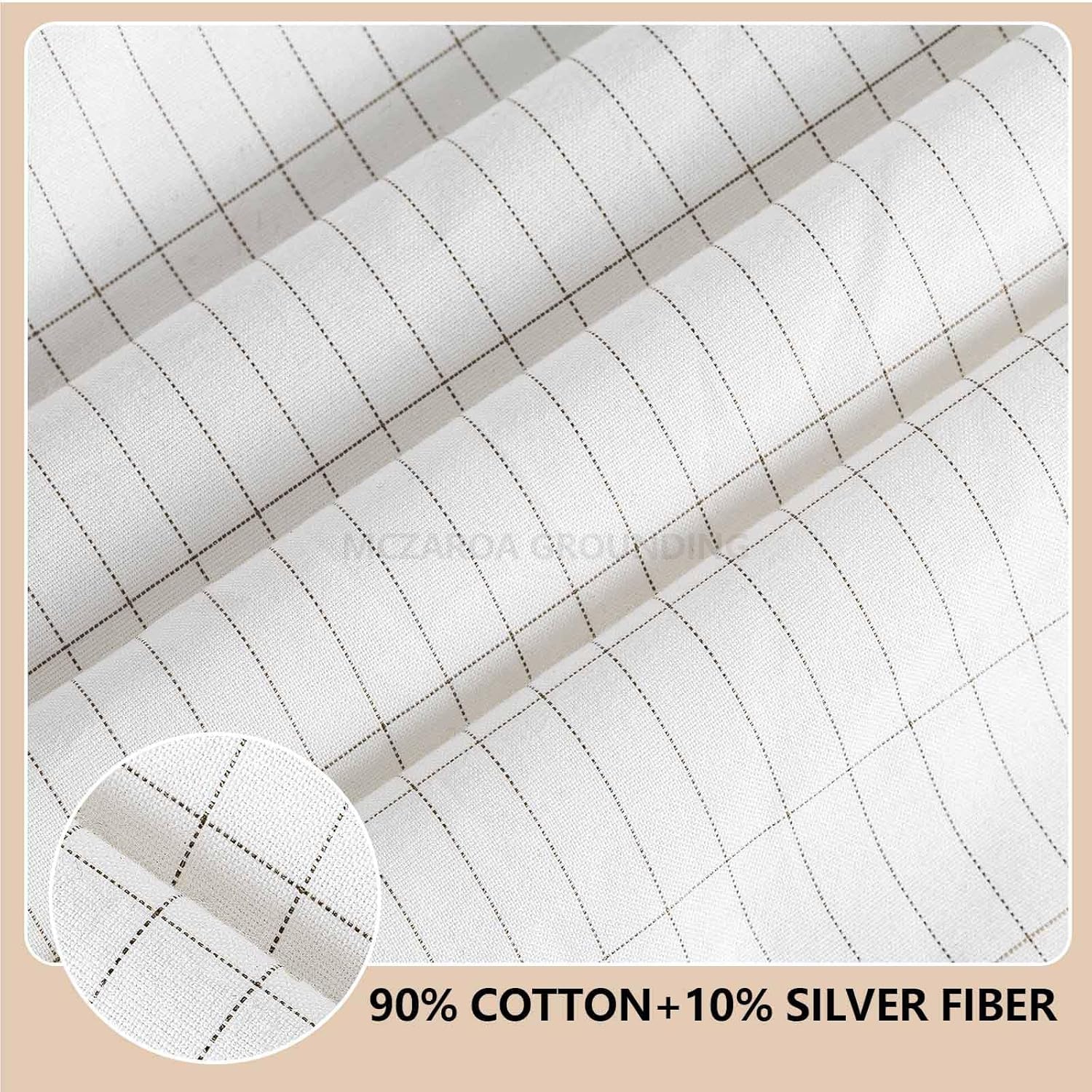 Grounding Sheets – Grounding Mat for Bed, 10% Silver Fiber Grounded Fitted Bed Earth Sheets for All Mattress Sizes (White)