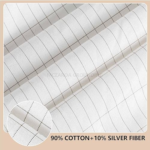 Miniatura 6 de Sábanas de tierra  Tapete de tierra para cama, 15% fibra de plata, sábanas bajeras de tierra para todos los tamaños de colchón (blanco)