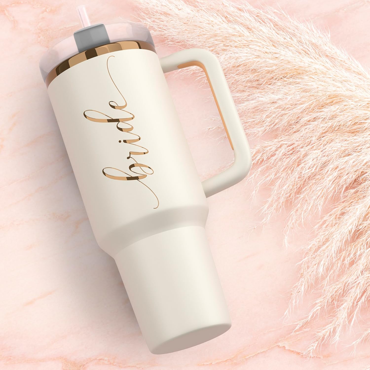 Heather & Willow Bride to Be Coffee Tumbler with Lids and Straws | 40 oz Mason Jar Cups & Iced Coffee Cup | Wedding Bridesmaid Proposal Gifts, Bridal Shower, Bachelorette Party Supplies & Bride Tribe - Image 6