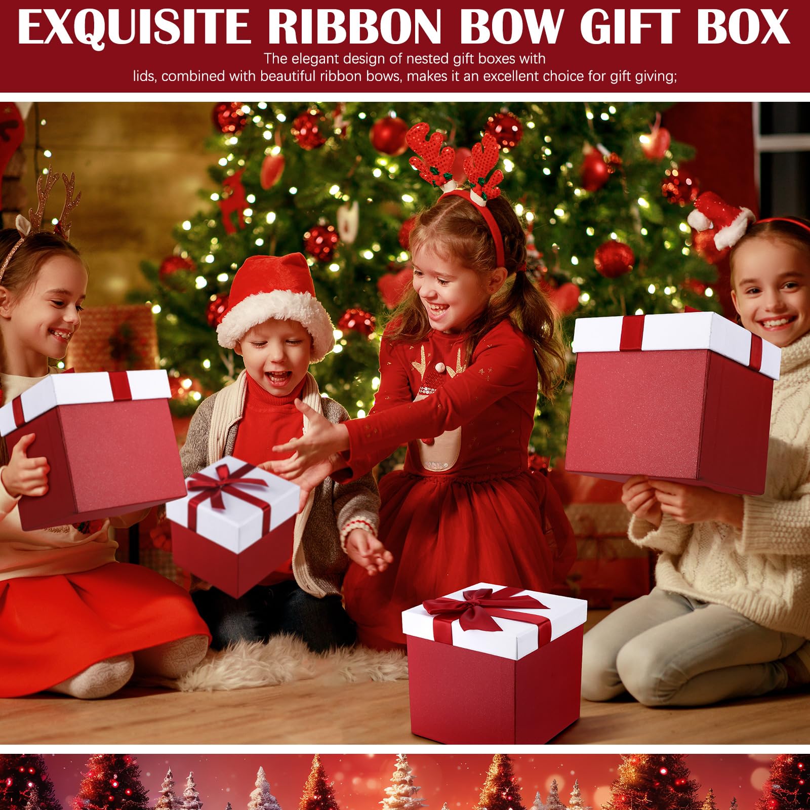 Tenceur 8 Pcs Round Gift Boxes With Lids For Presents Velvet - View #2