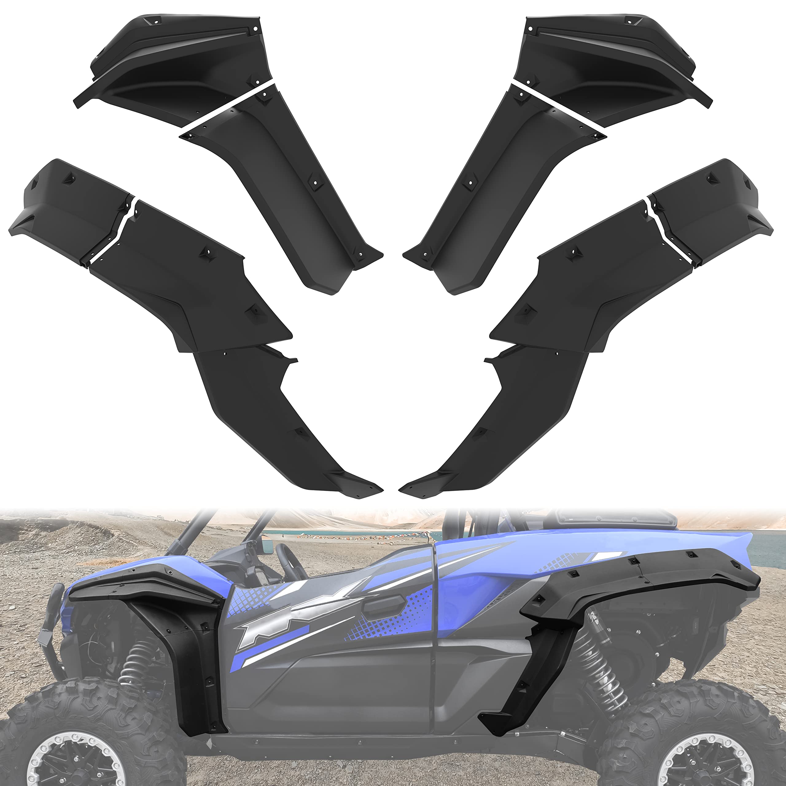 Photo 1 of SAUTVS Front & Rear XXL Wider Fender Flares Kit for Kawasaki Teryx, New Update Front Rear