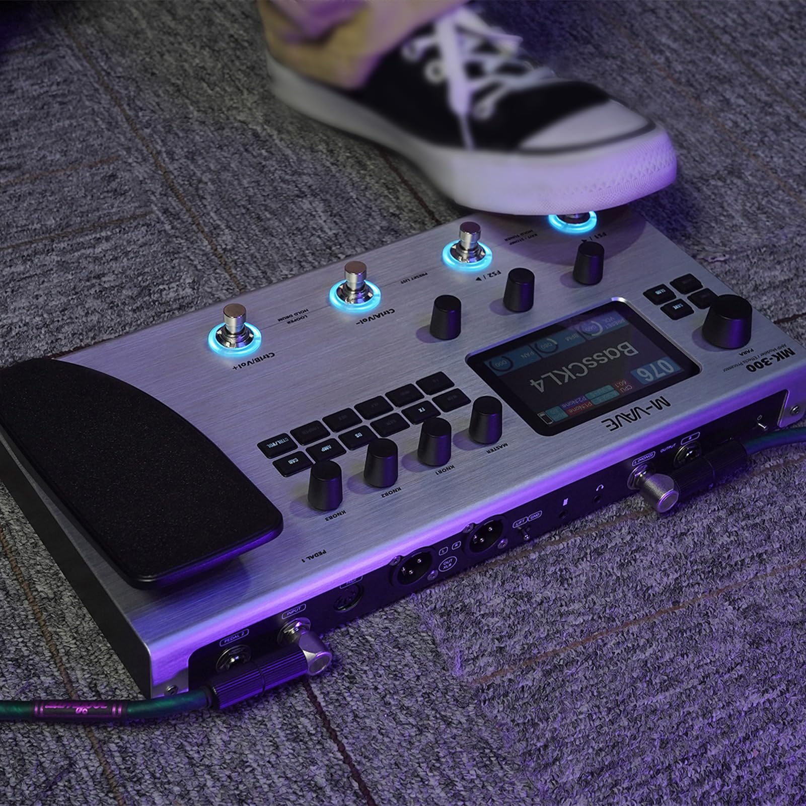 Tbest Guitare Effets Pédale, 120 AMP Tambour Machine Boucle MIDI Interface Guitare Effets Processeur Pour Performance Live