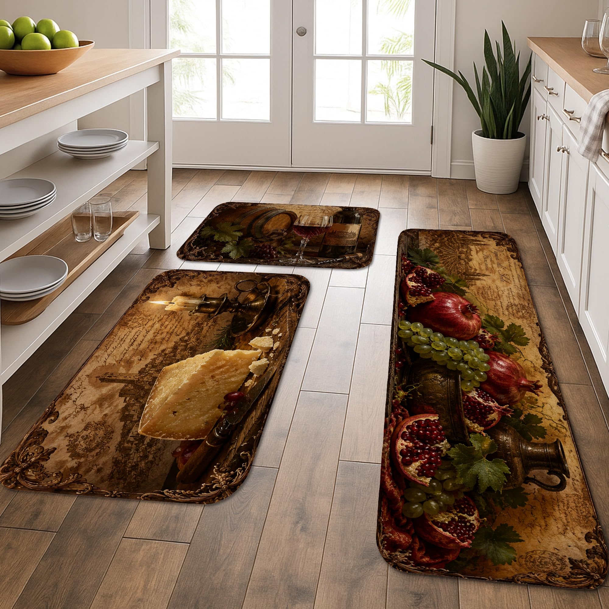 Tapis de cuisine pour sol fatigué lot de 3 doux lavables