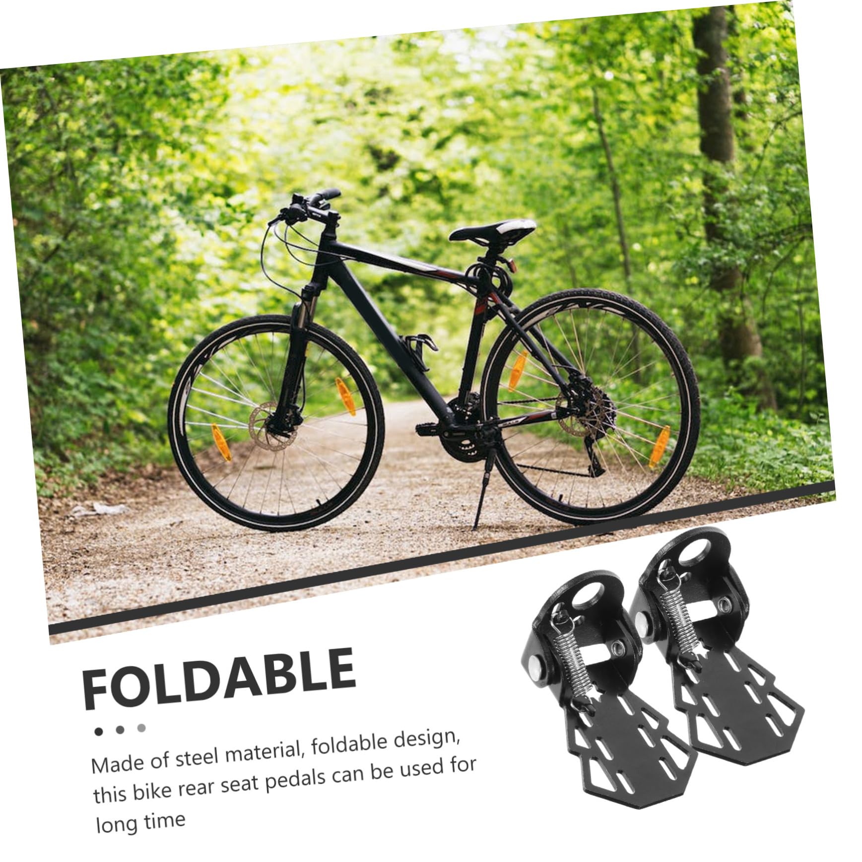 Toddmomy 2Pcs Folding Bike Rear Pegs Durable Footrest for Mountain and Road Bikes Non Slip Design Easy Installation Fit for Cycling Accessories