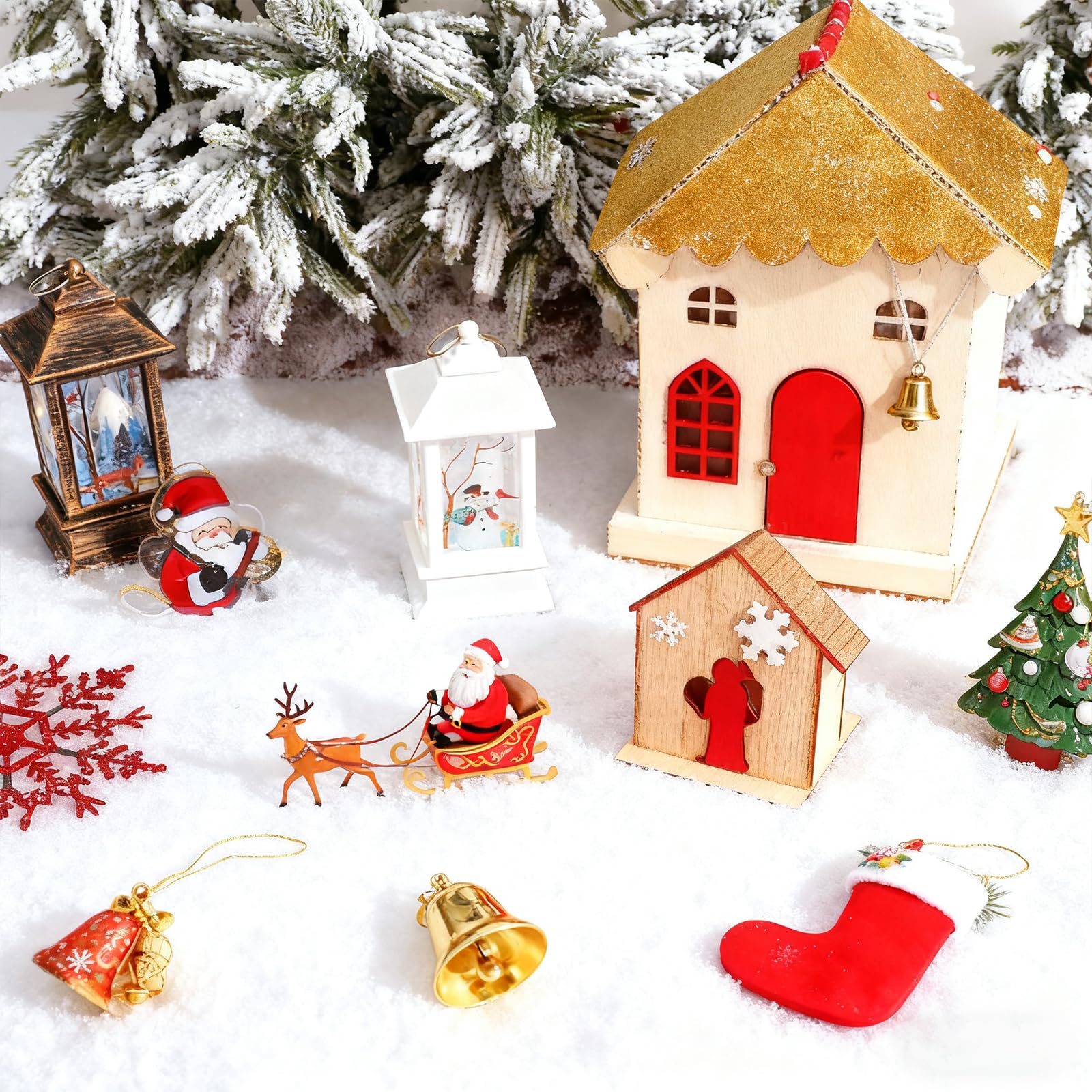 Huanmin Schneedecke Deko Weihnachten, 80x300cm Kunstschnee Deko, Watte Deko Weihnachten, Weiß Kunstschnee Matte, für Weihnachtsbaumrock-Dekoration, Weihnachtsdorf Dekorationen Küche, Haushalt & Wohnen