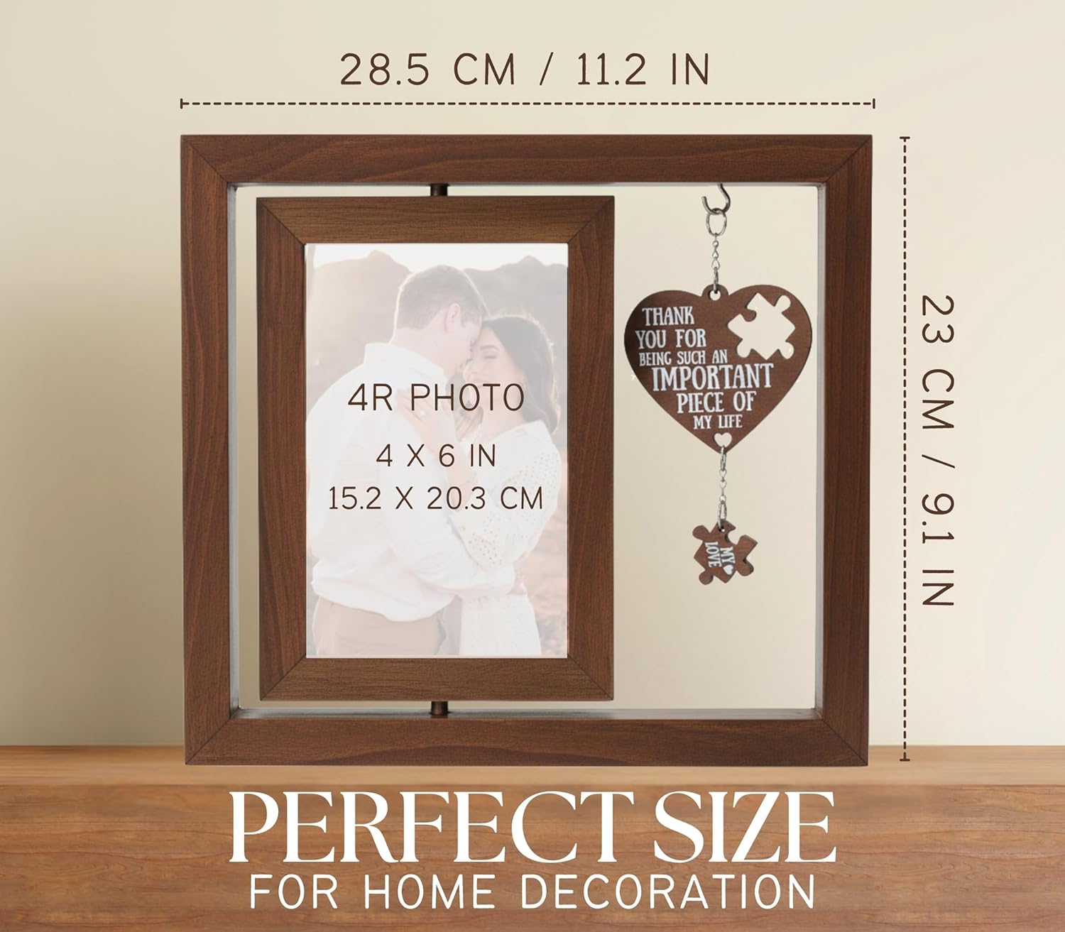InnoBeta Wife Gifts, Gift for Wife on Valentine's Day, Birthday, Christmas, Rotating Picture Frame, 4x6 Double-Sided Display Photo Frame