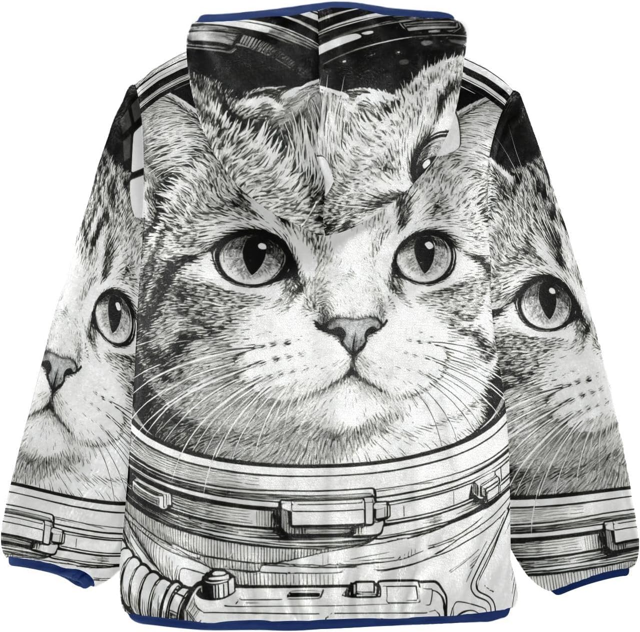 KLL 11cartoon Cute Cat Astronaut Black White Toddler Winter Jackets Outerwear Jackets Navy Blue Baby Boys Clothes