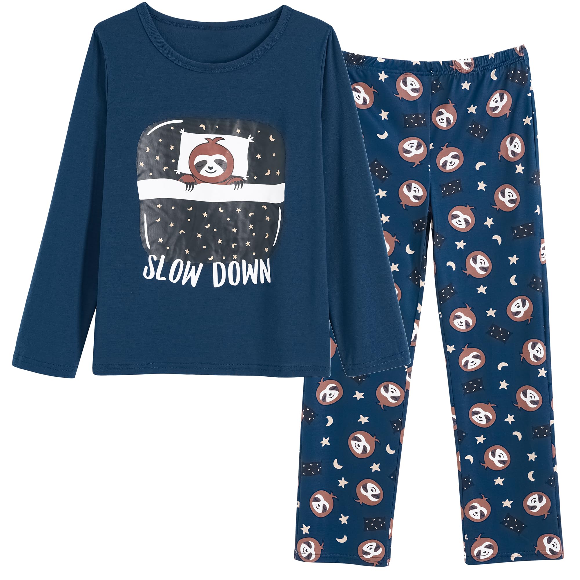 Vopmocld Big Girls Cute Pajama Sets Long Sleeve Lovely Sleepwear 2 Piece PJS Multiple Cartoon Jammies