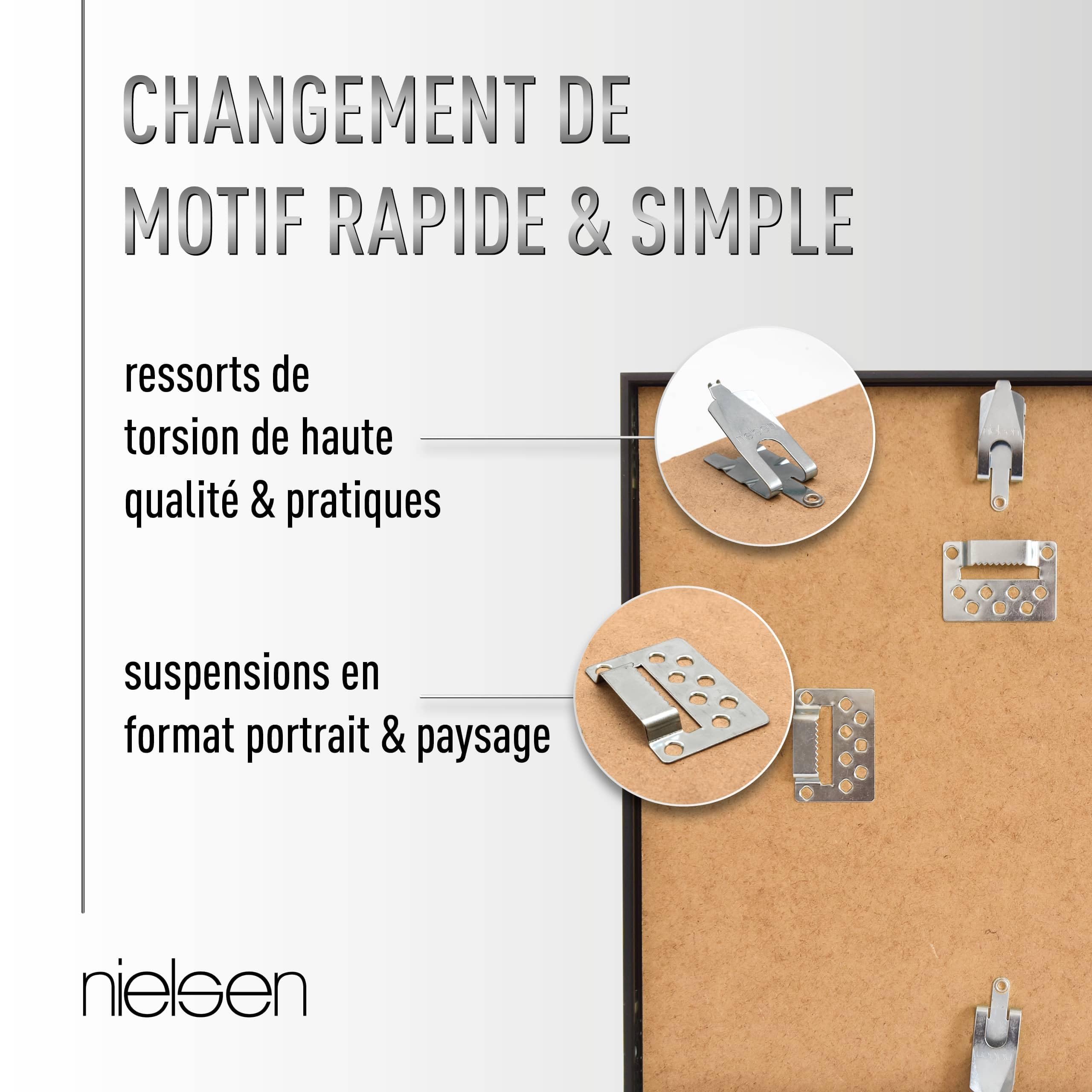 nielsen cadre disque, 31,4 x 31,6 cm, aluminium, Noir mat, cadre vinylepour accrocherau format paysage et portrait, verre synthétique, Vinyl Alu